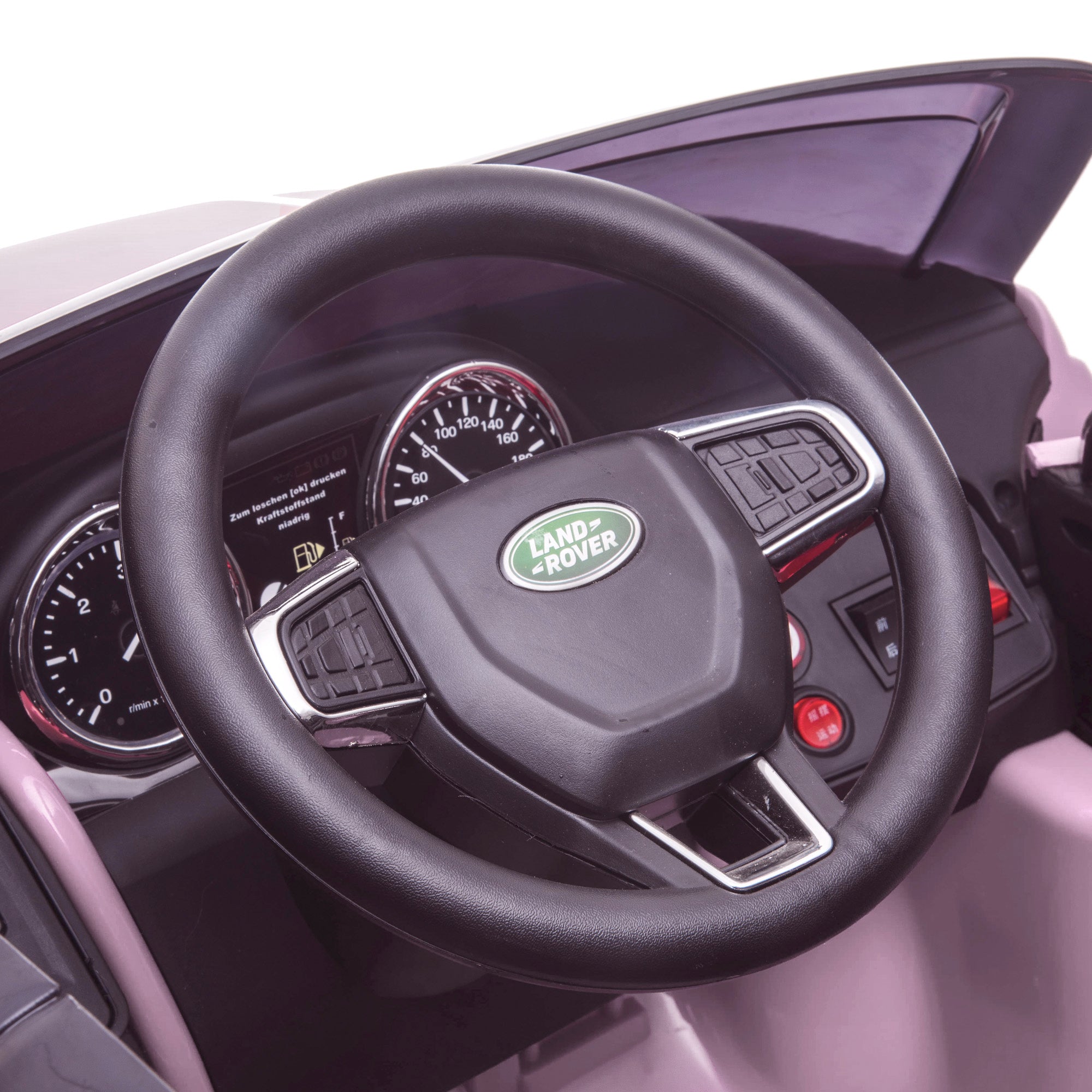 kids 12v electric land rover discovery 2019 battery operated kids ride on car jeep with parental remote control steering wheel close up pink hse sport