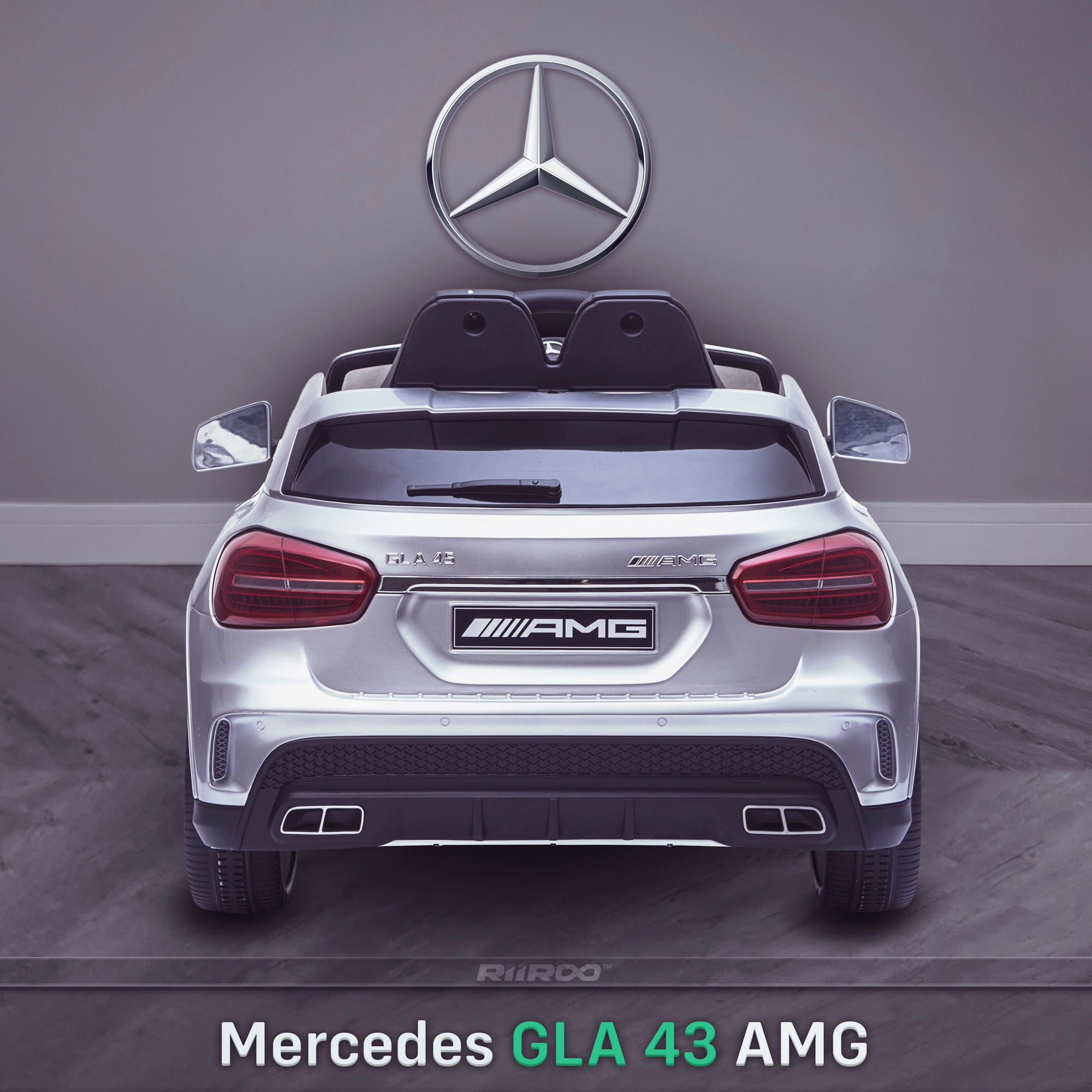kids 12v electric mercedes gla 43 amg car licesend battery operated ride on car with parental remote control main rear direct silver 45 licensed 2wd