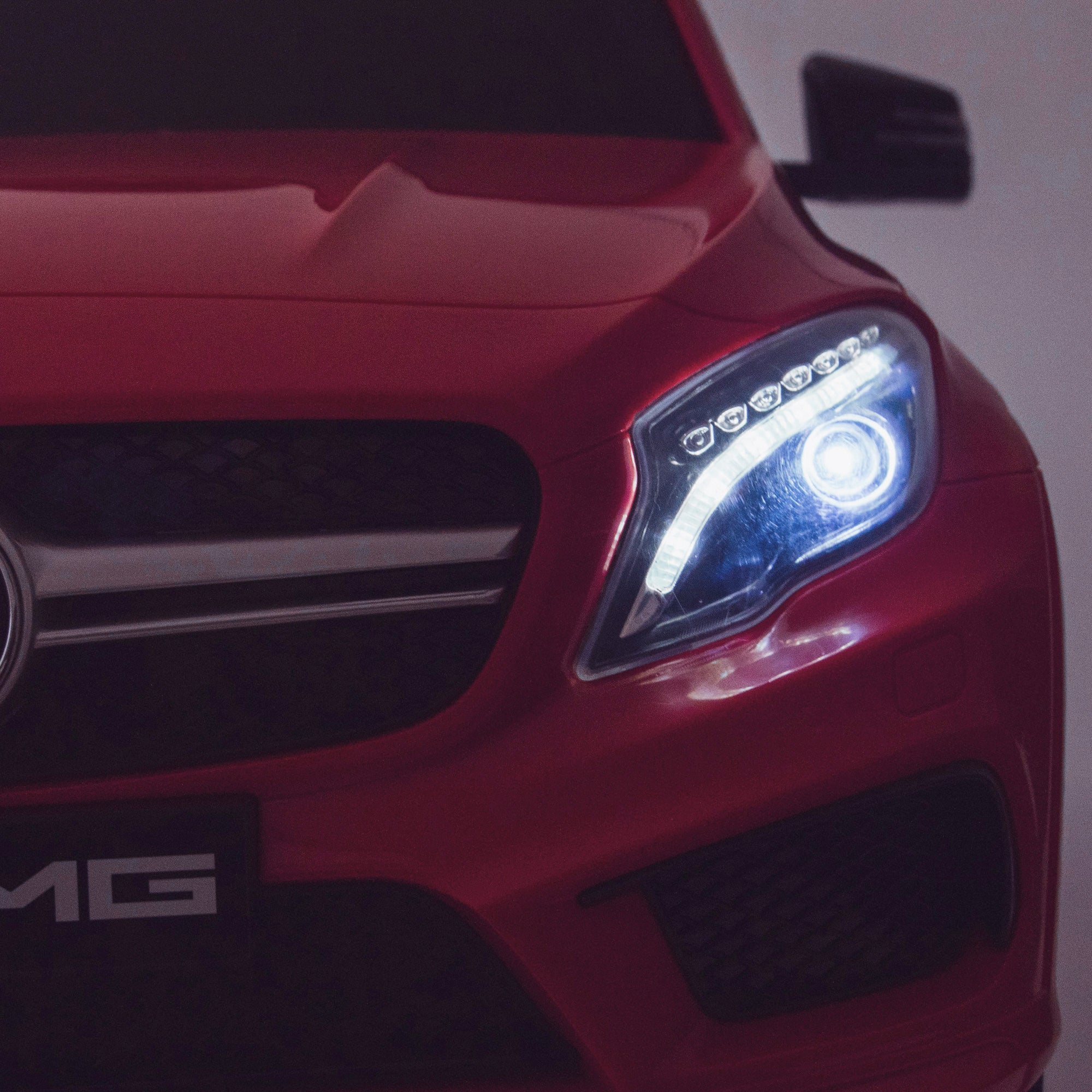 kids 12v electric mercedes gla 43 amg car licesend battery operated ride on car with parental remote control main2 front lights on 45 licensed 2wd