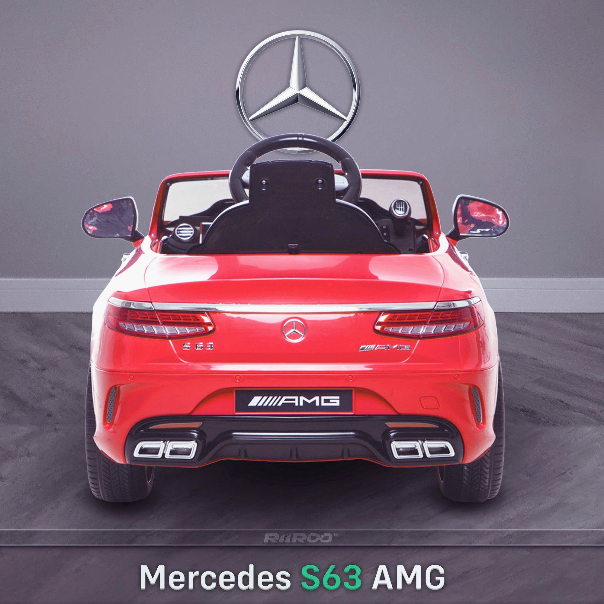 kids 12v electric mercedes s63 amg car licesend battery operated ride on car with parental remote control main rear red 2wd