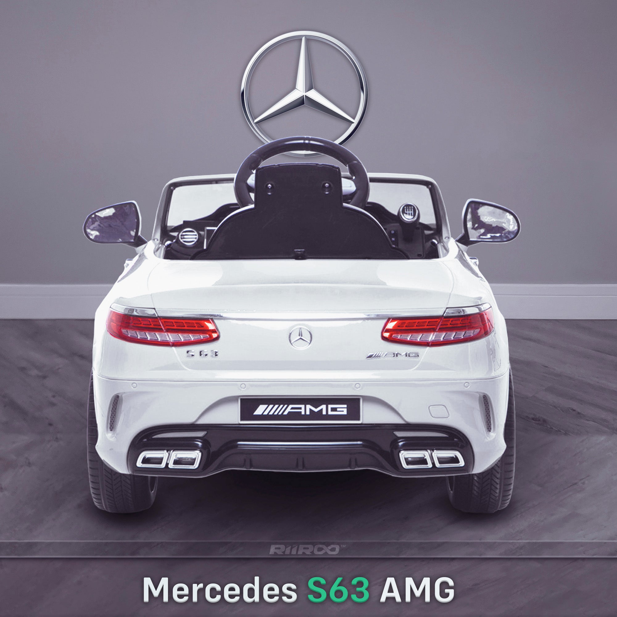 kids 12v electric mercedes s63 amg car licesend battery operated ride on car with parental remote control main rear white 2wd
