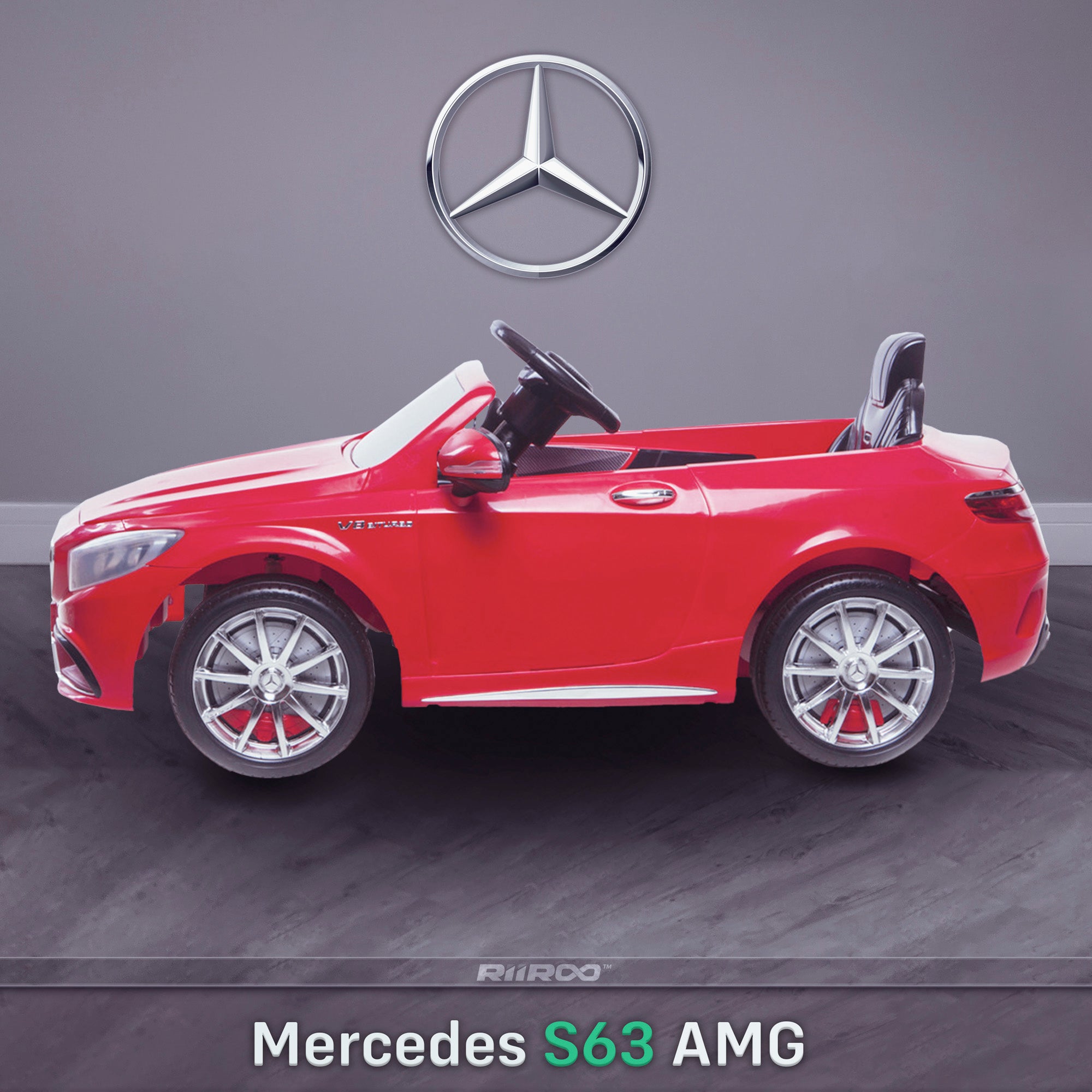 kids 12v electric mercedes s63 amg car licesend battery operated ride on car with parental remote control main side red 2wd