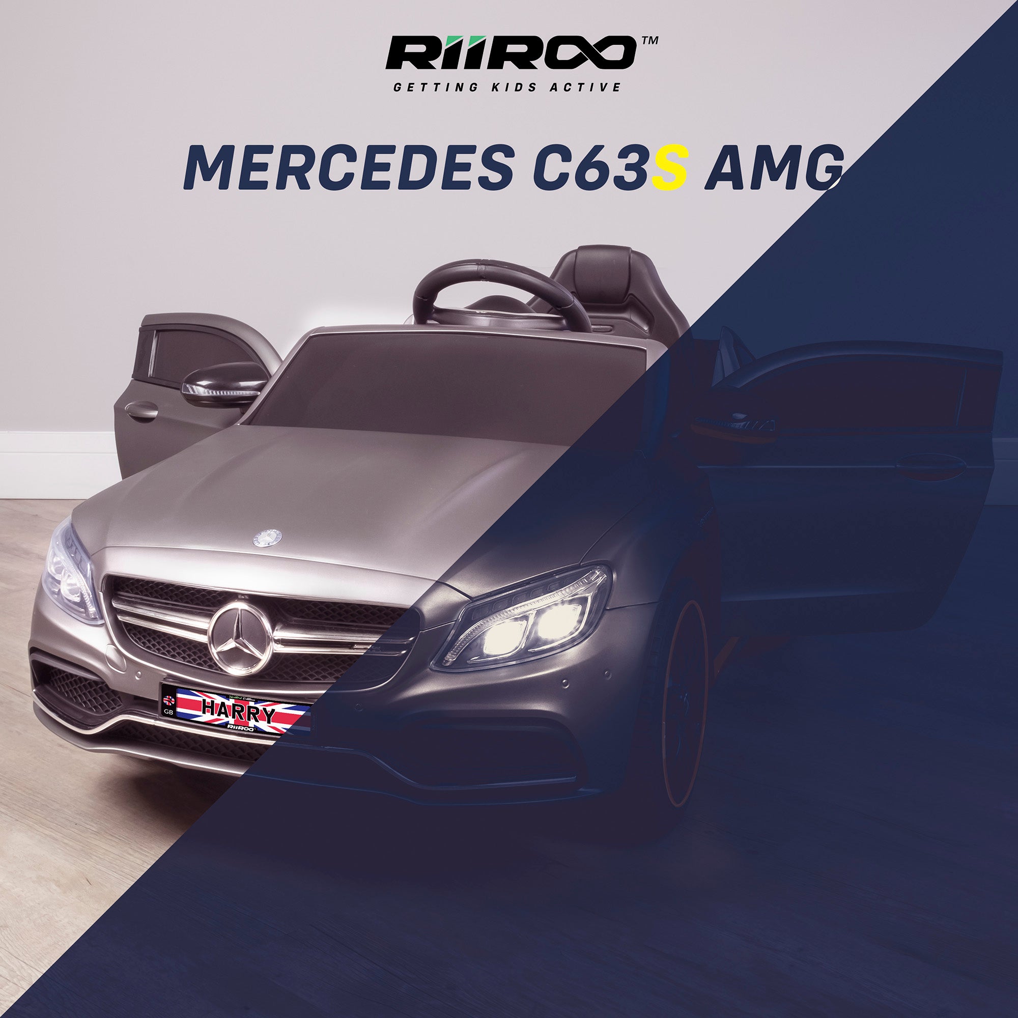 kids 12v mercedes benz c63s amg electric ride on car lights mix riiroo licensed c63 battery remote music