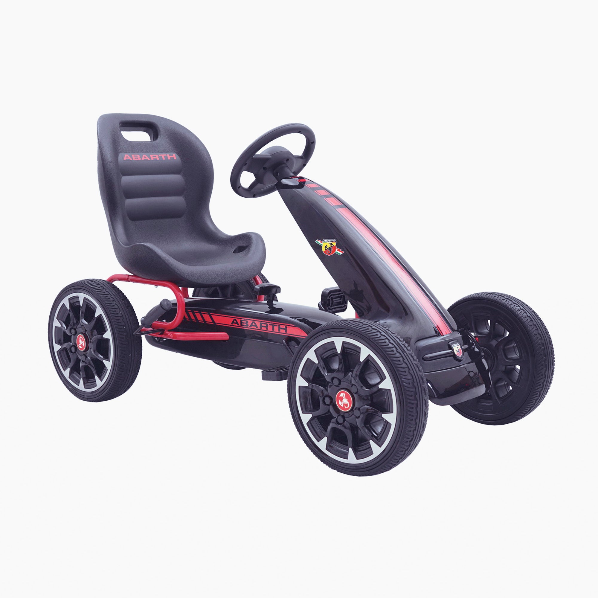 kids abarth ride on pedal go kart pedal powered ride on black 4 scorpion