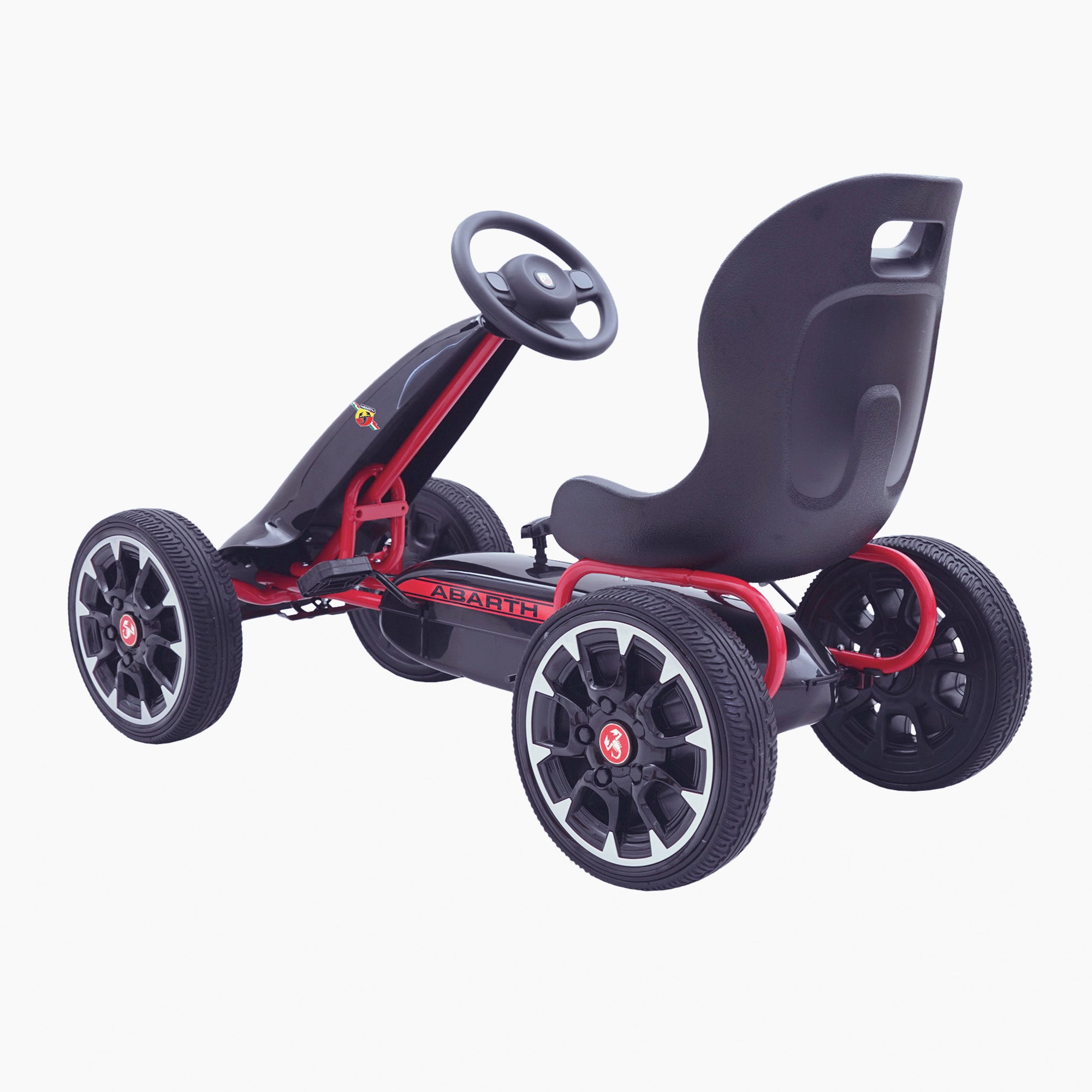 kids abarth ride on pedal go kart pedal powered ride on black 5 scorpion