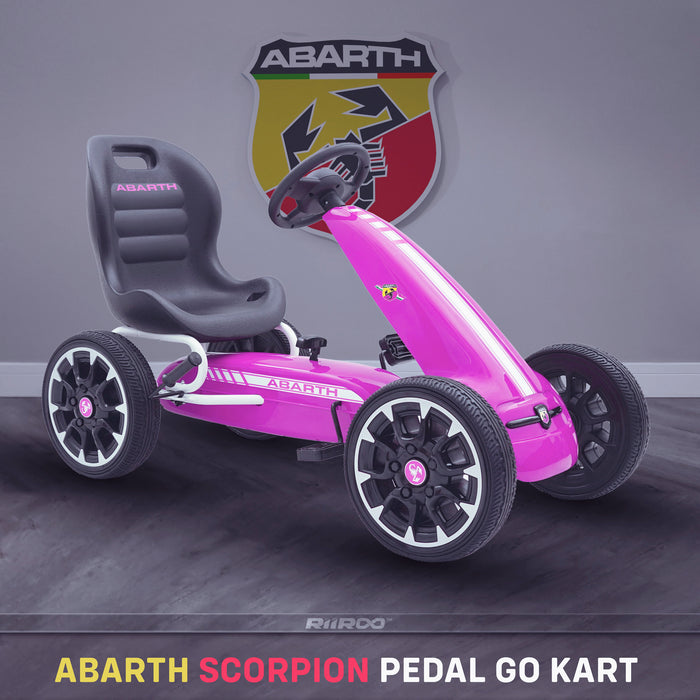 kids abarth ride on pedal go kart pedal powered ride on pink 2 scorpion