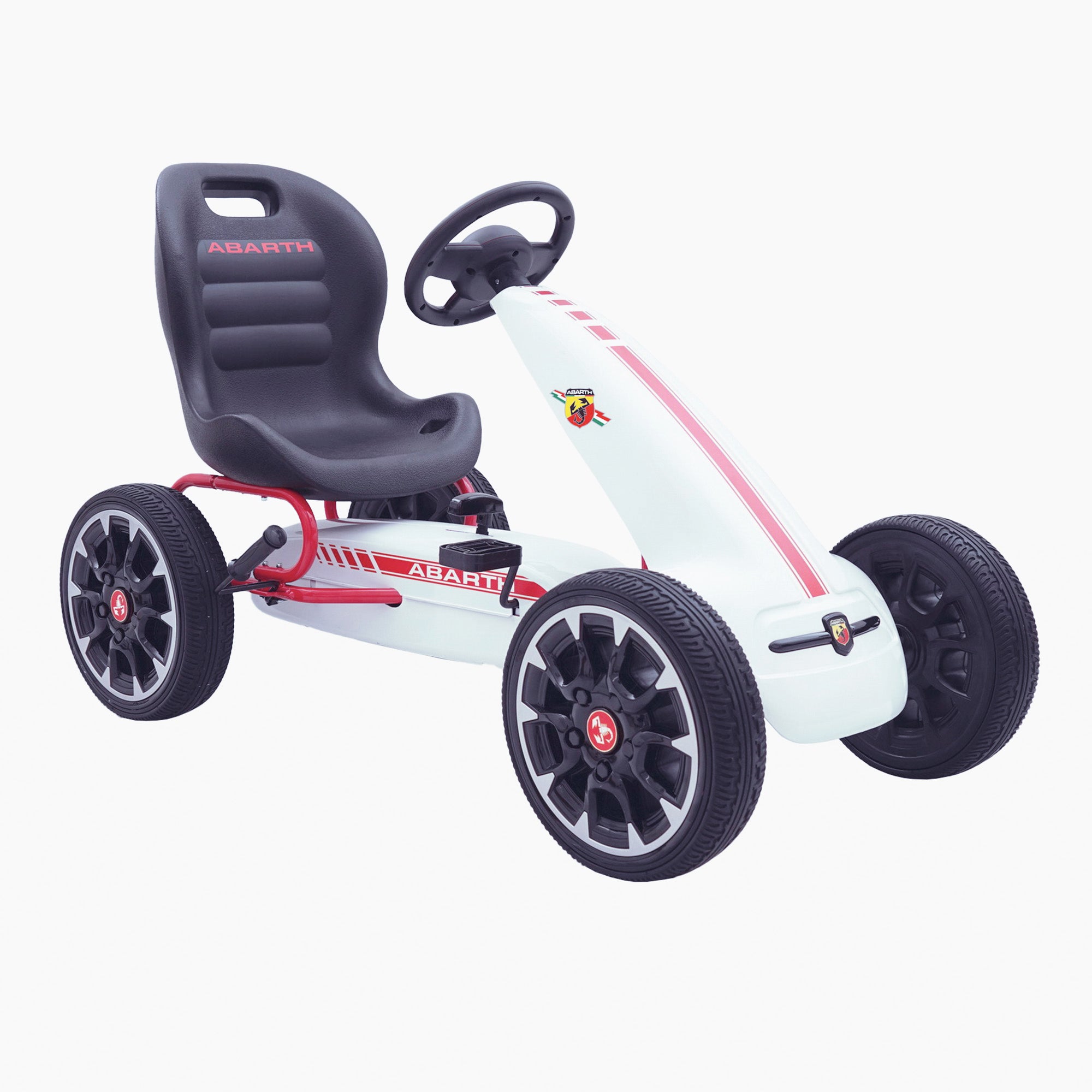 kids abarth ride on pedal go kart pedal powered ride on white scorpion