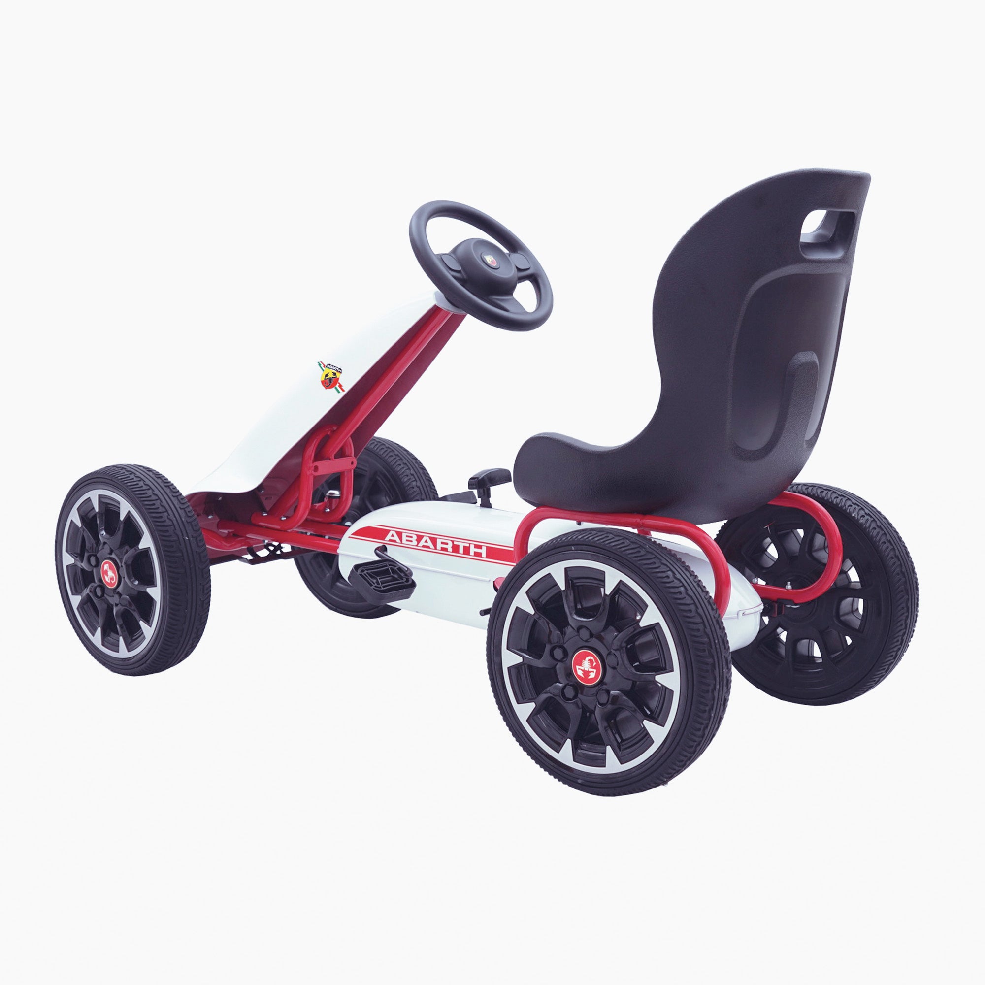 kids abarth ride on pedal go kart pedal powered ride on white scorpion