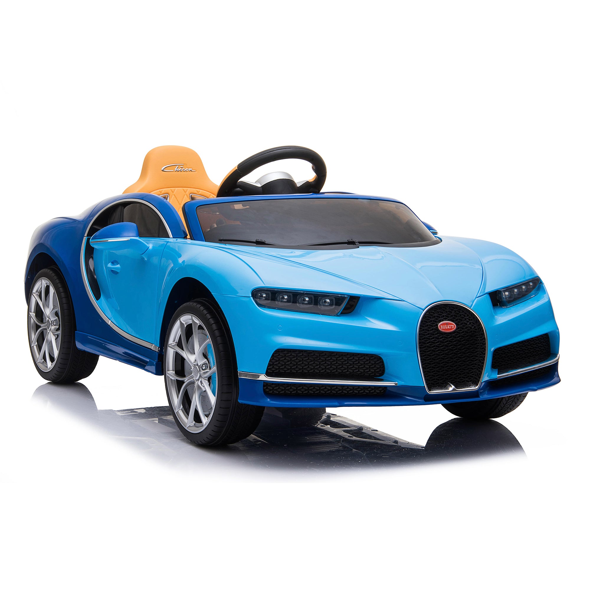 kids bugatti chiron licensed electric ride on car blue 12v