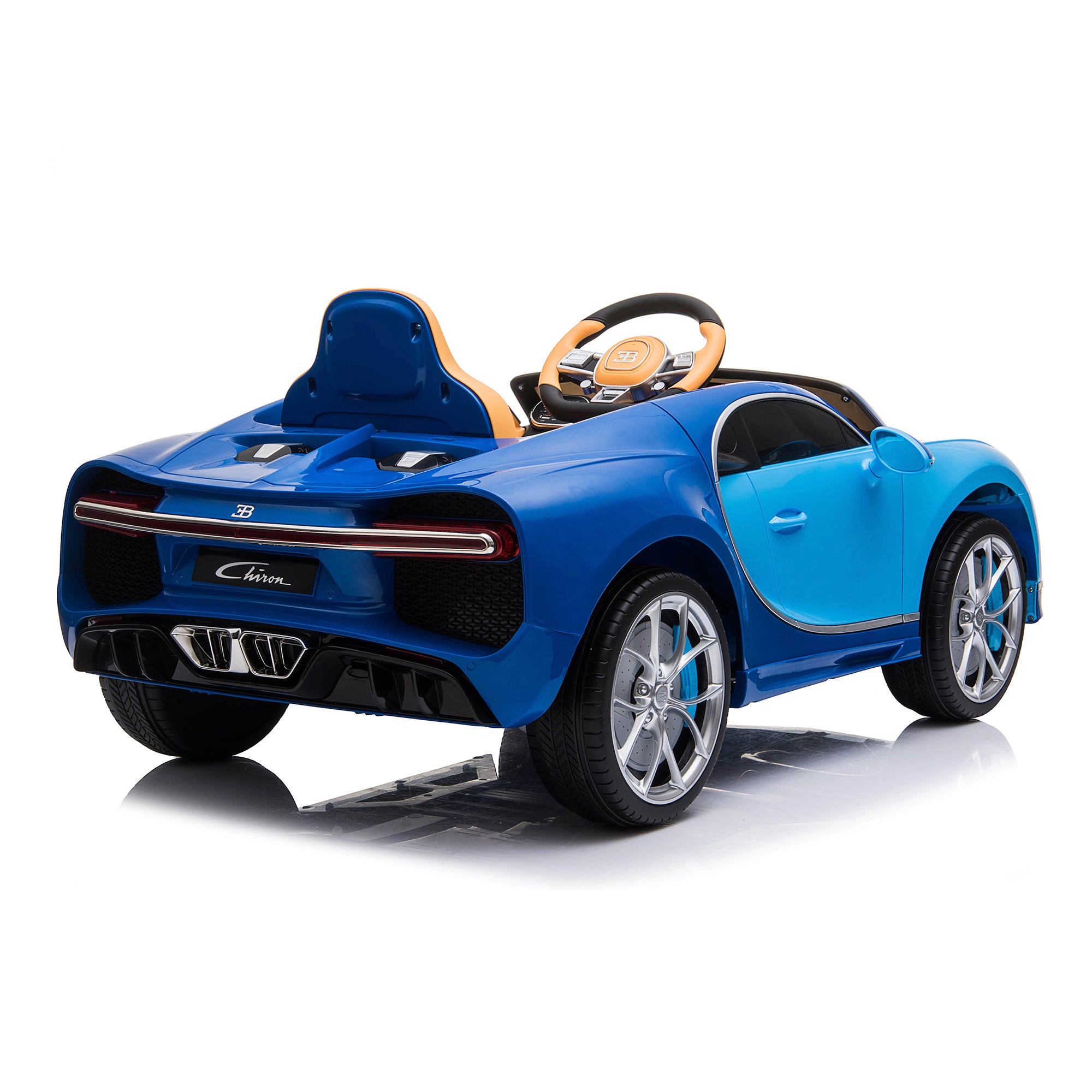 kids bugatti chiron licensed electric ride on car blue 12v