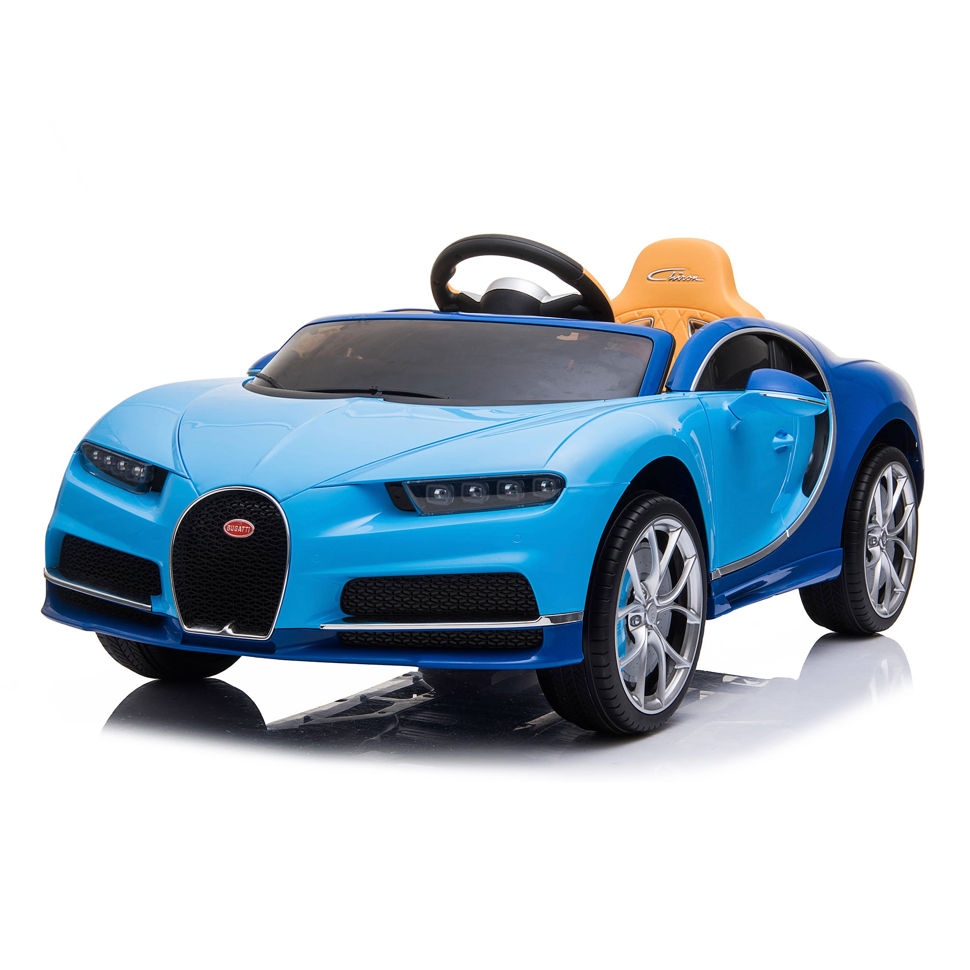 kids bugatti chiron licensed electric ride on car blue 12v