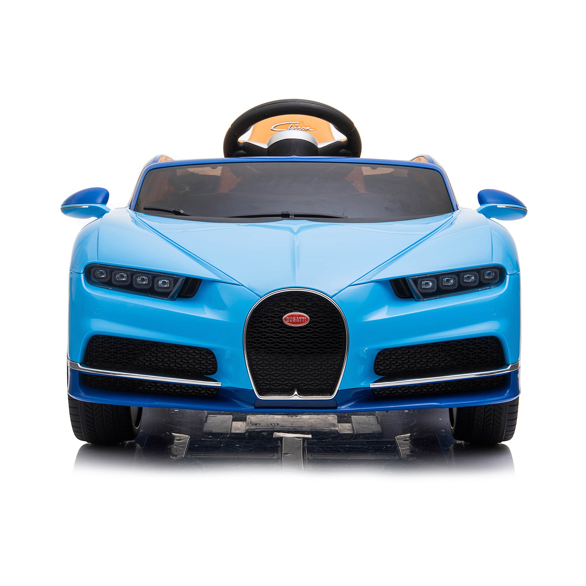 kids bugatti chiron licensed electric ride on car blue 12v