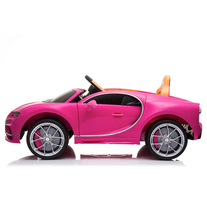 kids bugatti chiron licensed electric ride on car pink 12v