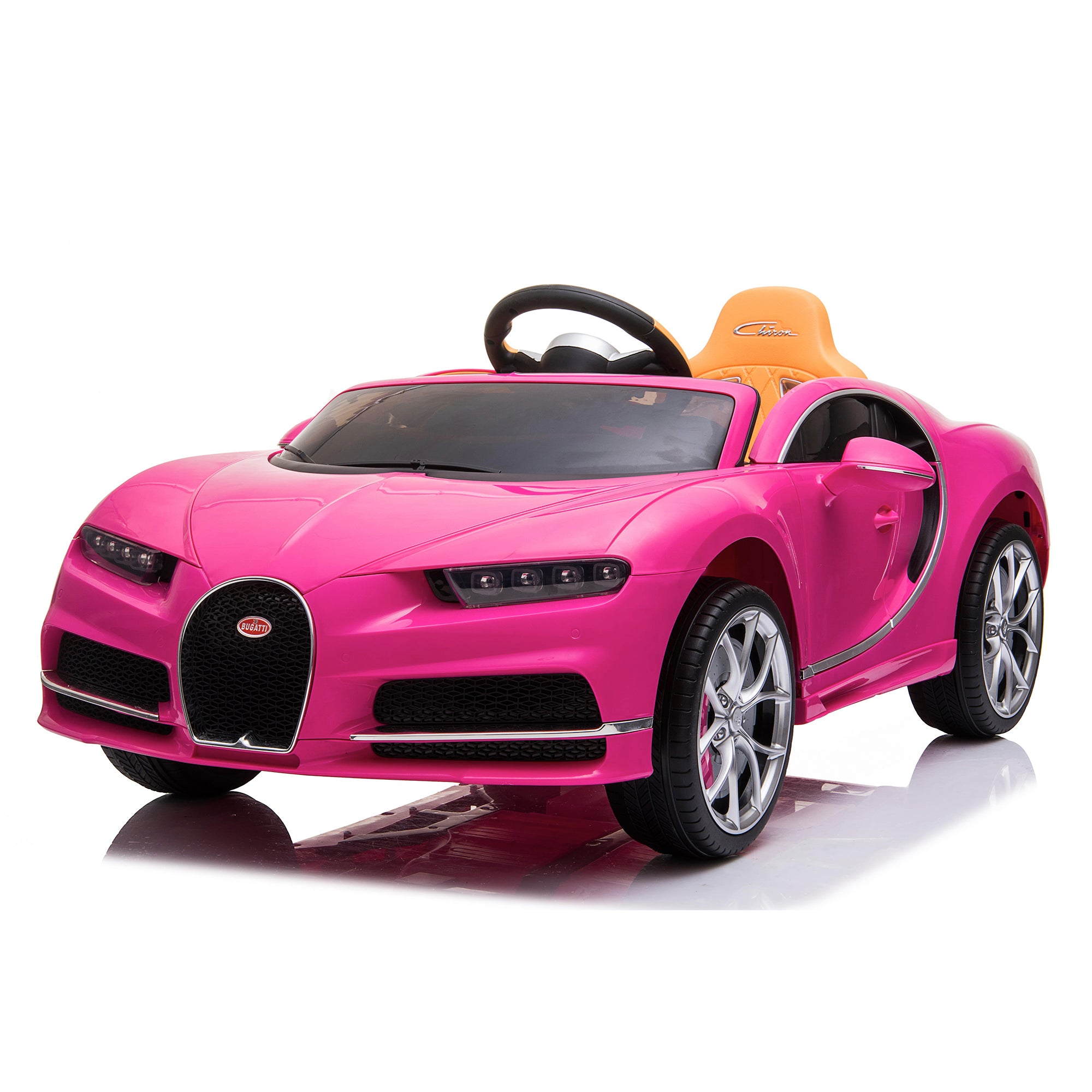 kids bugatti chiron licensed electric ride on car pink 12v