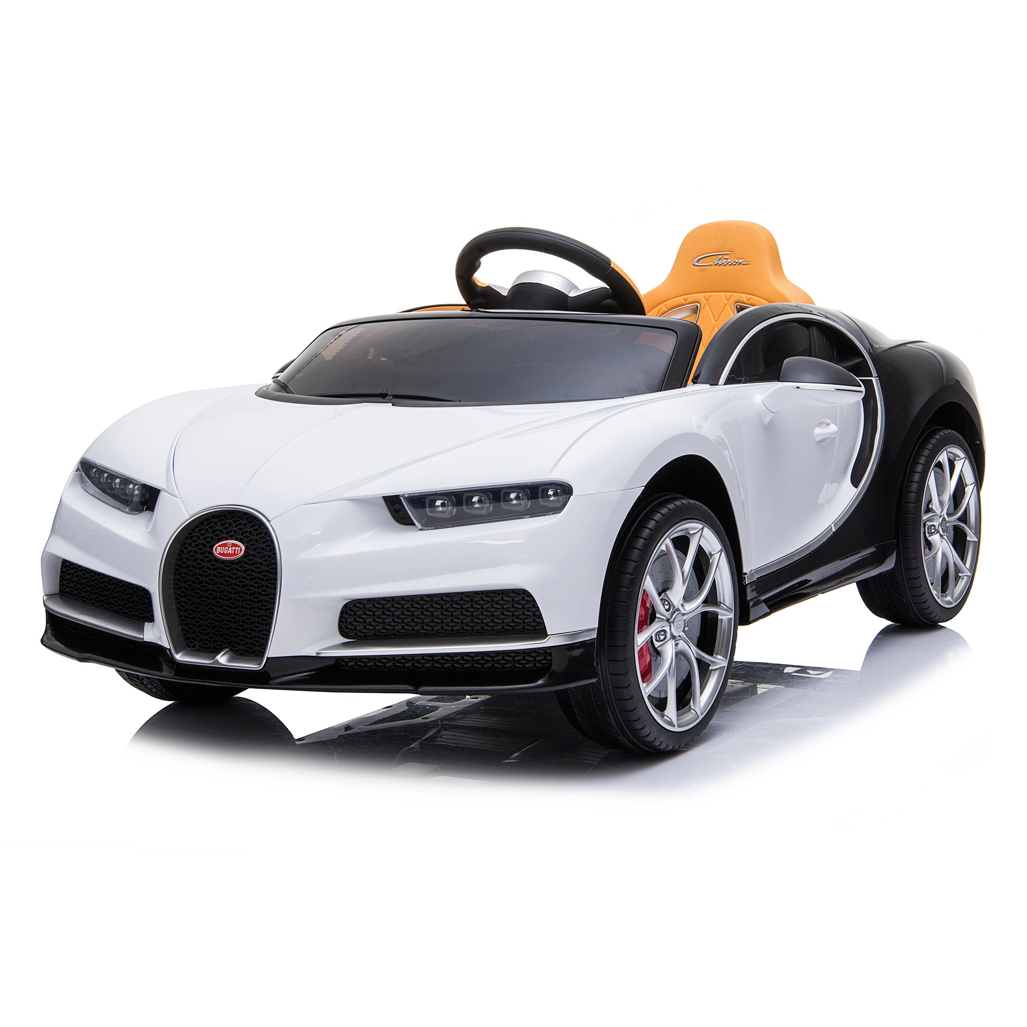 kids bugatti chiron licensed electric ride on car white 12v