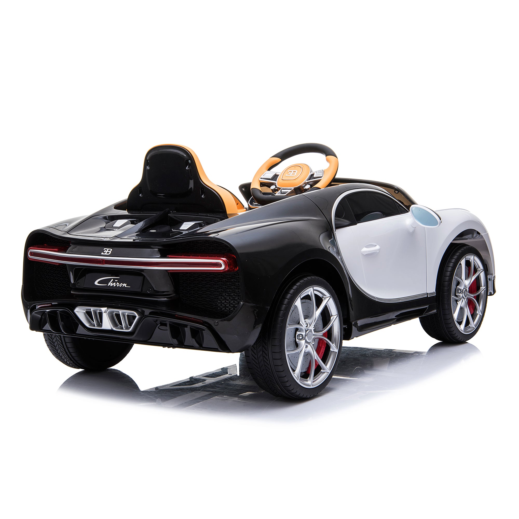 kids bugatti chiron licensed electric ride on car white 12v