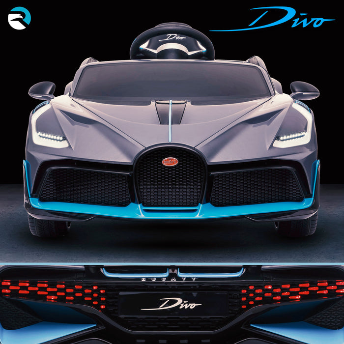 kids bugatti divo licensed ride on electric car supercar with parental remote control main front direct 12v