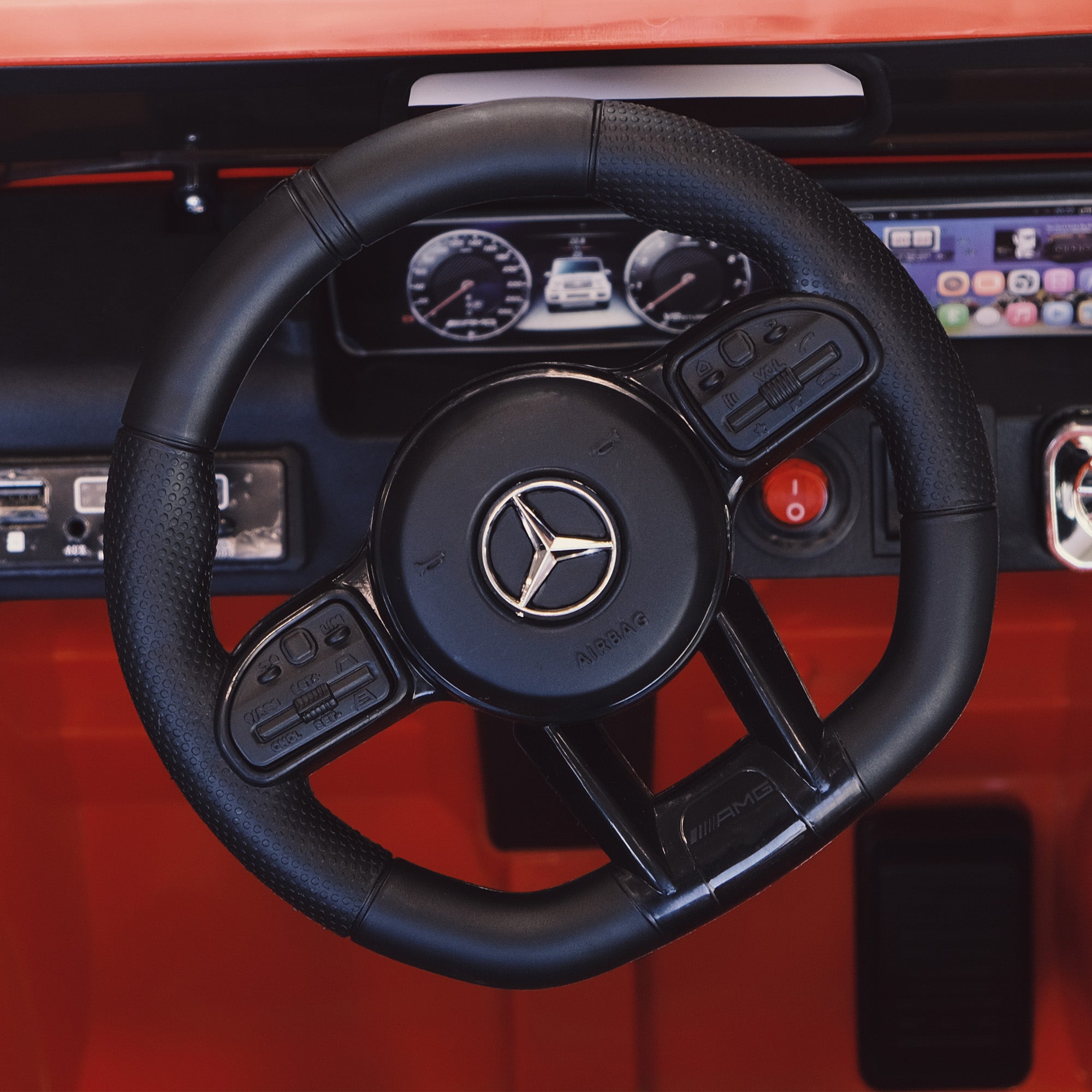 kids electric licensed mercedes g63 maxi with parental remote leather seat steering amg 2019