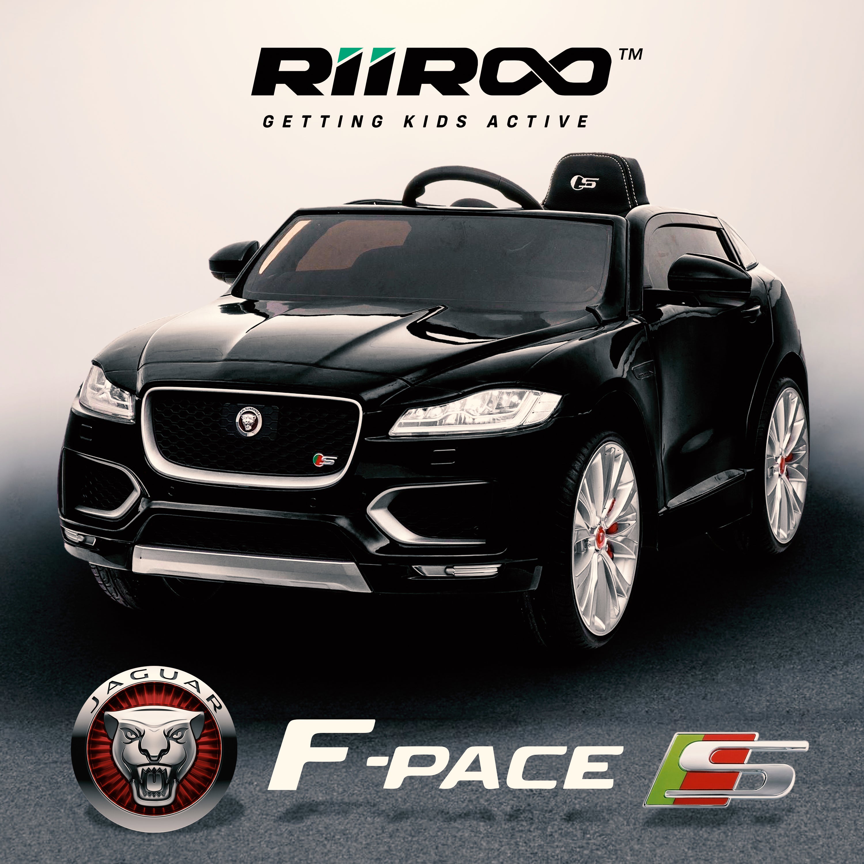 kids electric ride on jaguar f pace licensed battery operated car with parental remote control 12v life style black 2