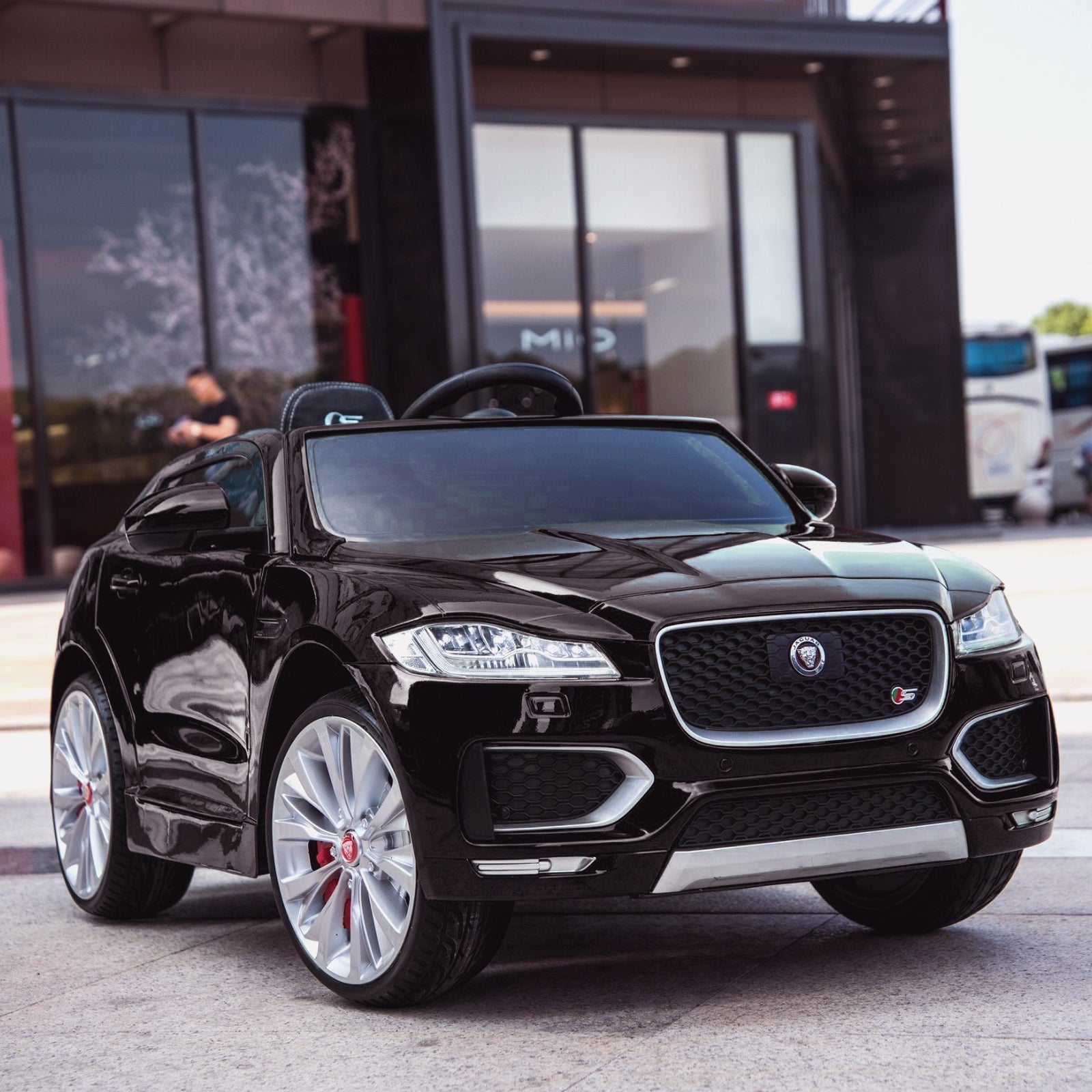 kids electric ride on jaguar f pace licensed battery operated car with parental remote control 12v life style black