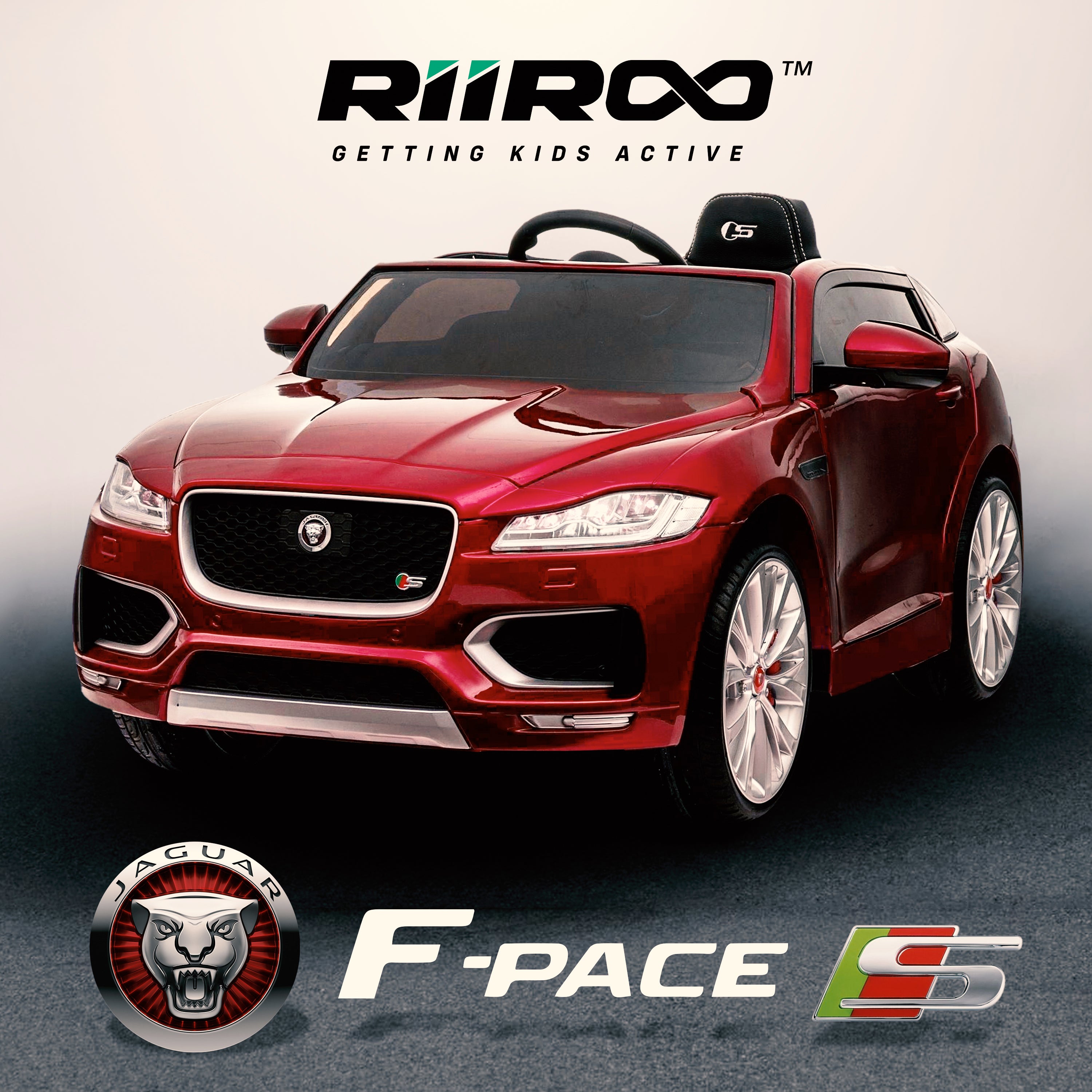 kids electric ride on jaguar f pace licensed battery operated car with parental remote control 12v life style red 2