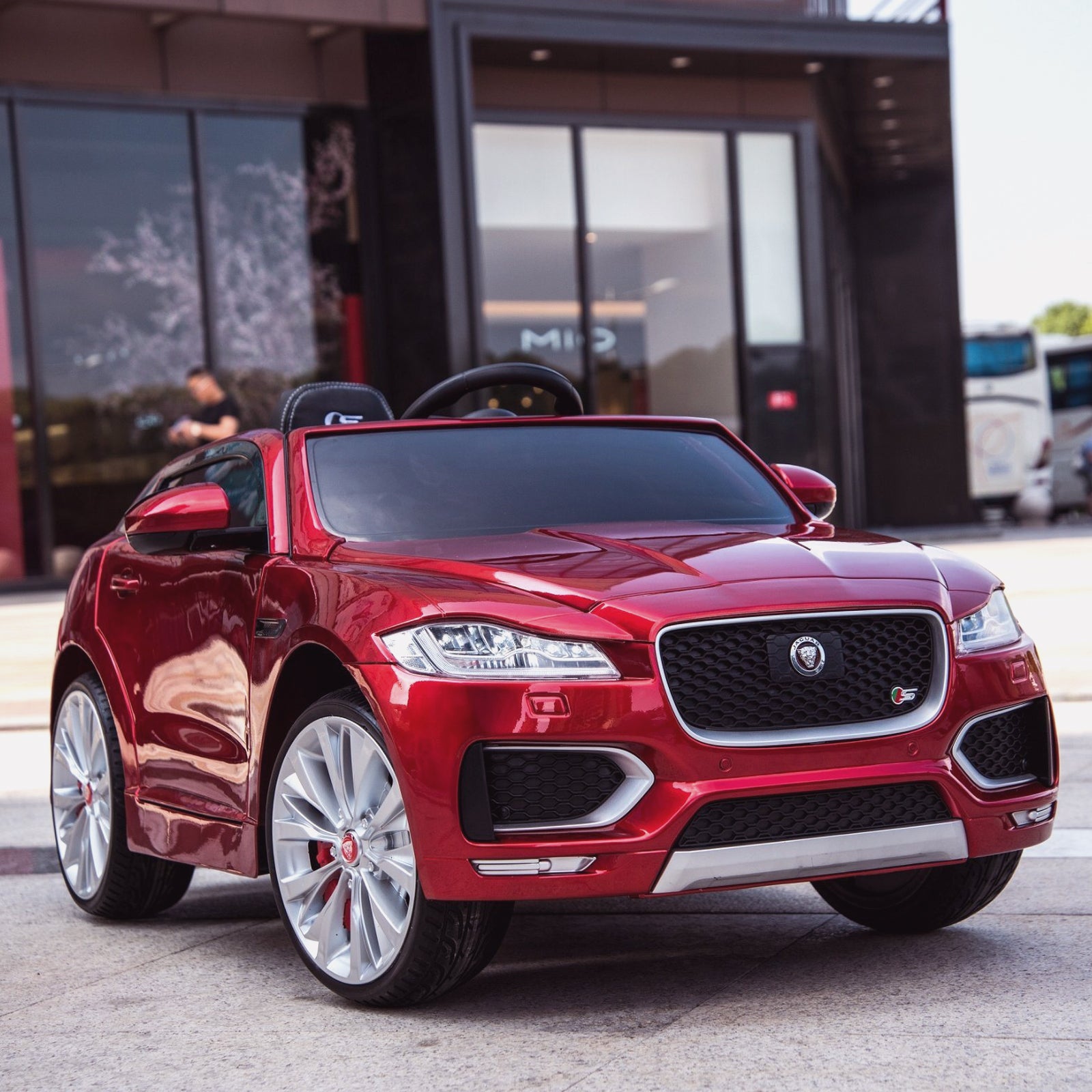 kids electric ride on jaguar f pace licensed battery operated car with parental remote control 12v life style red