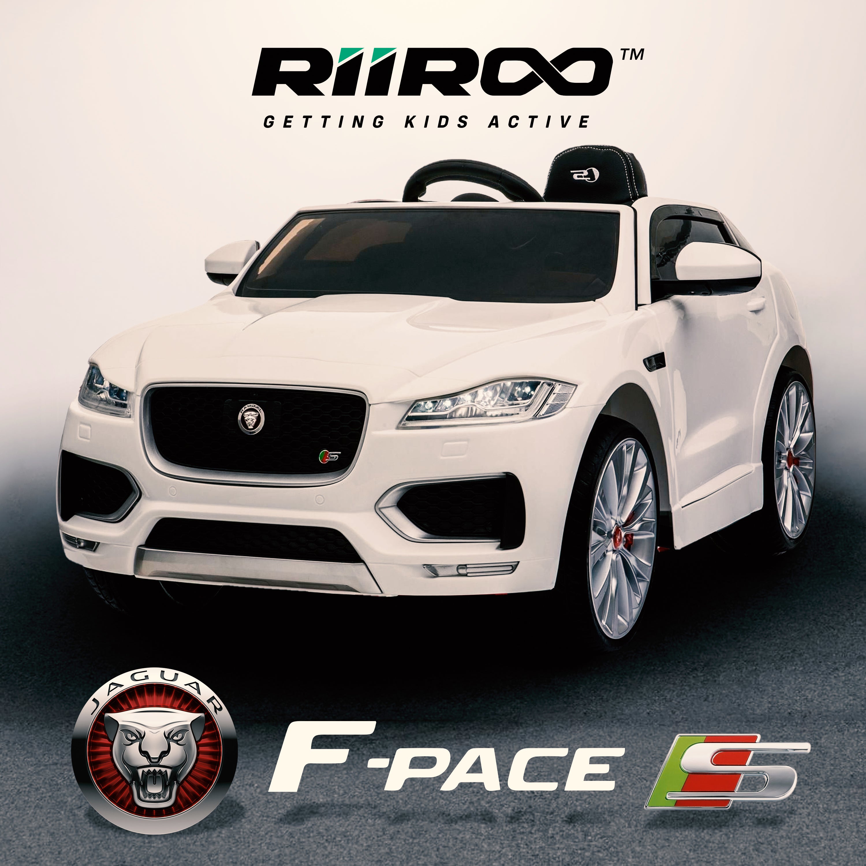 kids electric ride on jaguar f pace licensed battery operated car with parental remote control 12v life style white 2