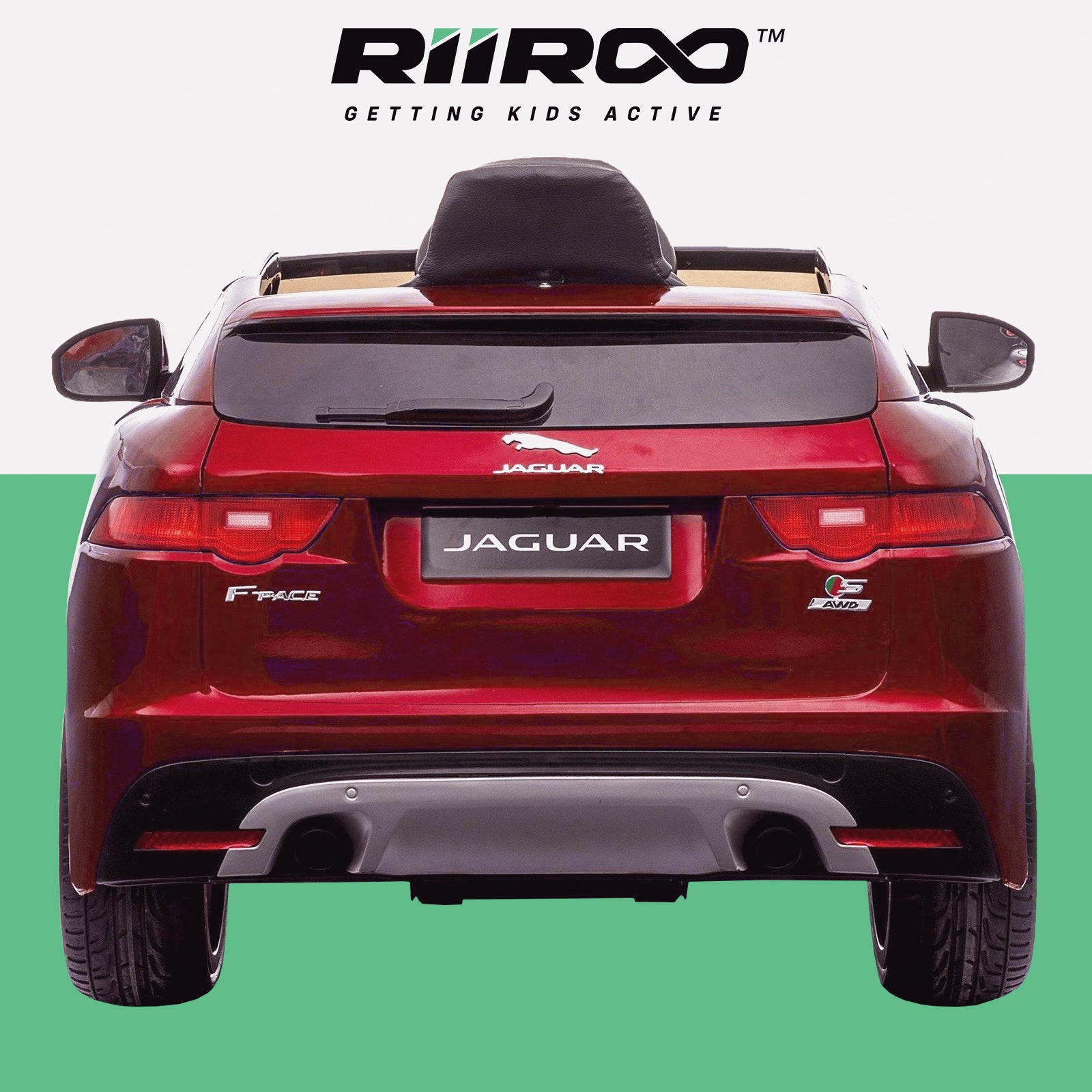 kids electric ride on jaguar f pace licensed battery operated car with parental remote control 12v rear 2 red