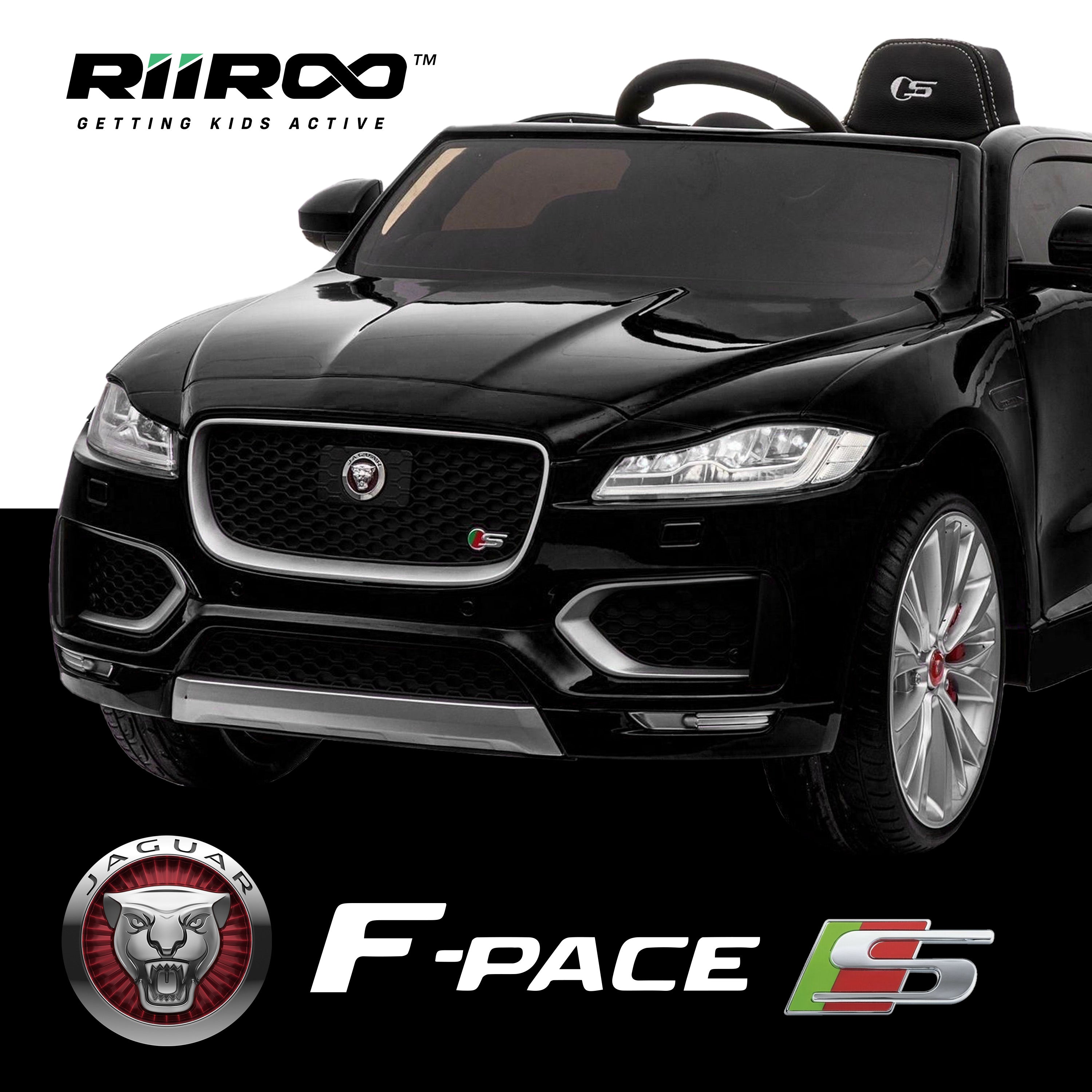 kids jaguar f pace licensed electric battery ride on car jeep with parental remote control power wheels black 2