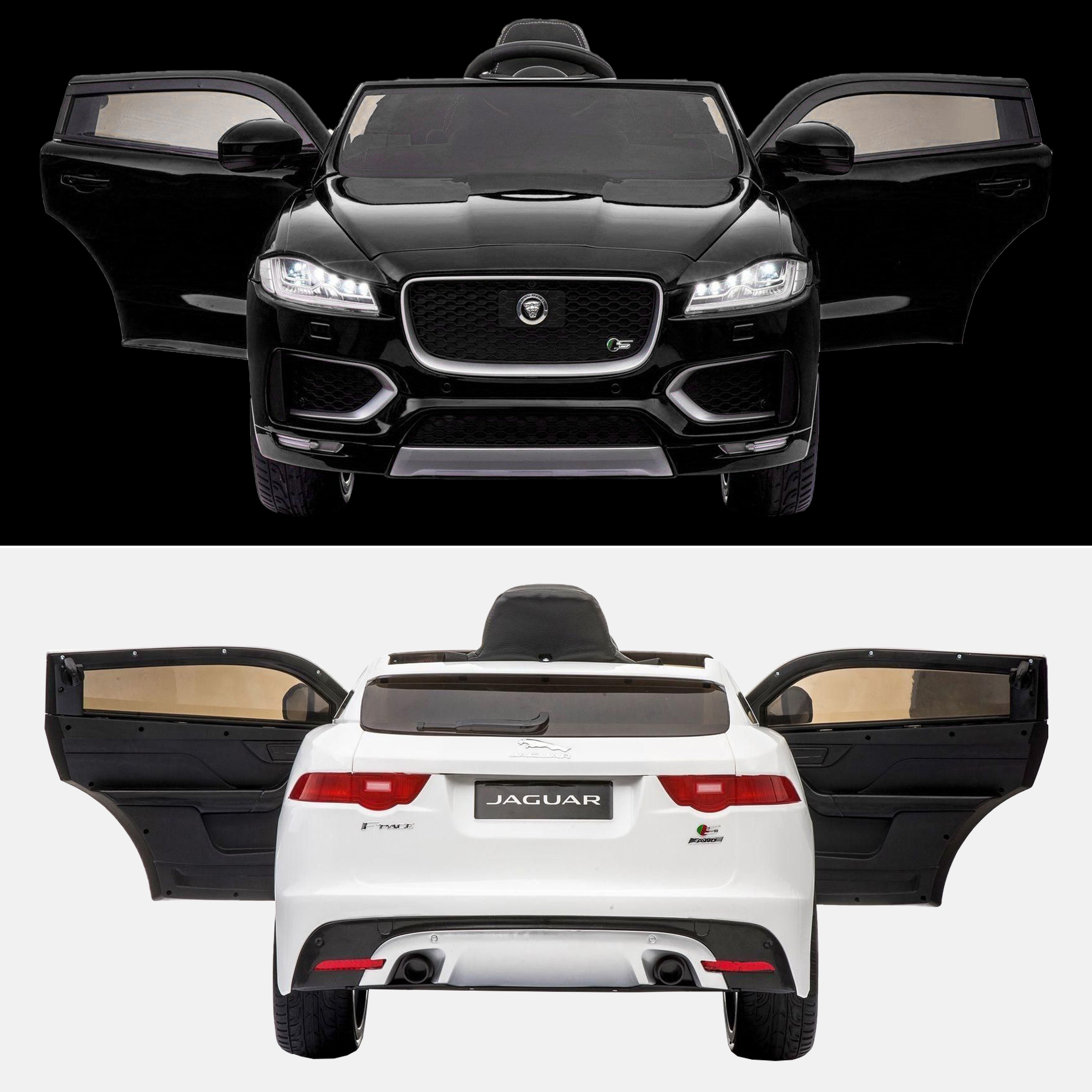 kids jaguar f pace licensed electric battery ride on car jeep with parental remote control power wheels black white