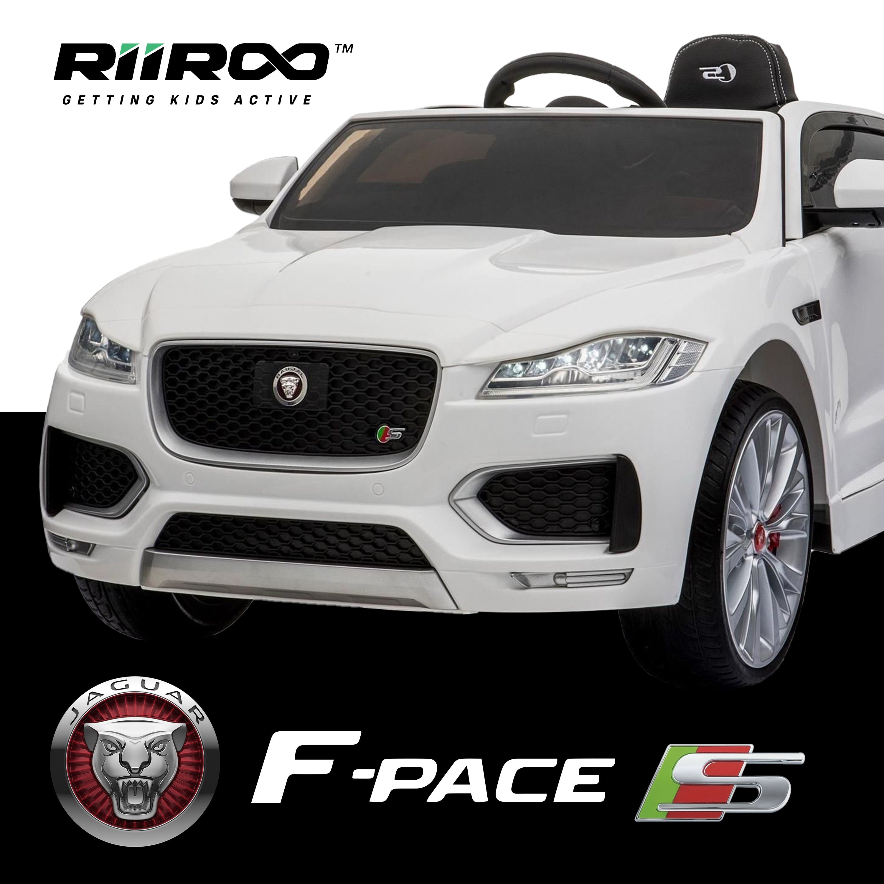 kids jaguar f pace licensed electric battery ride on car jeep with parental remote control power wheels white 2