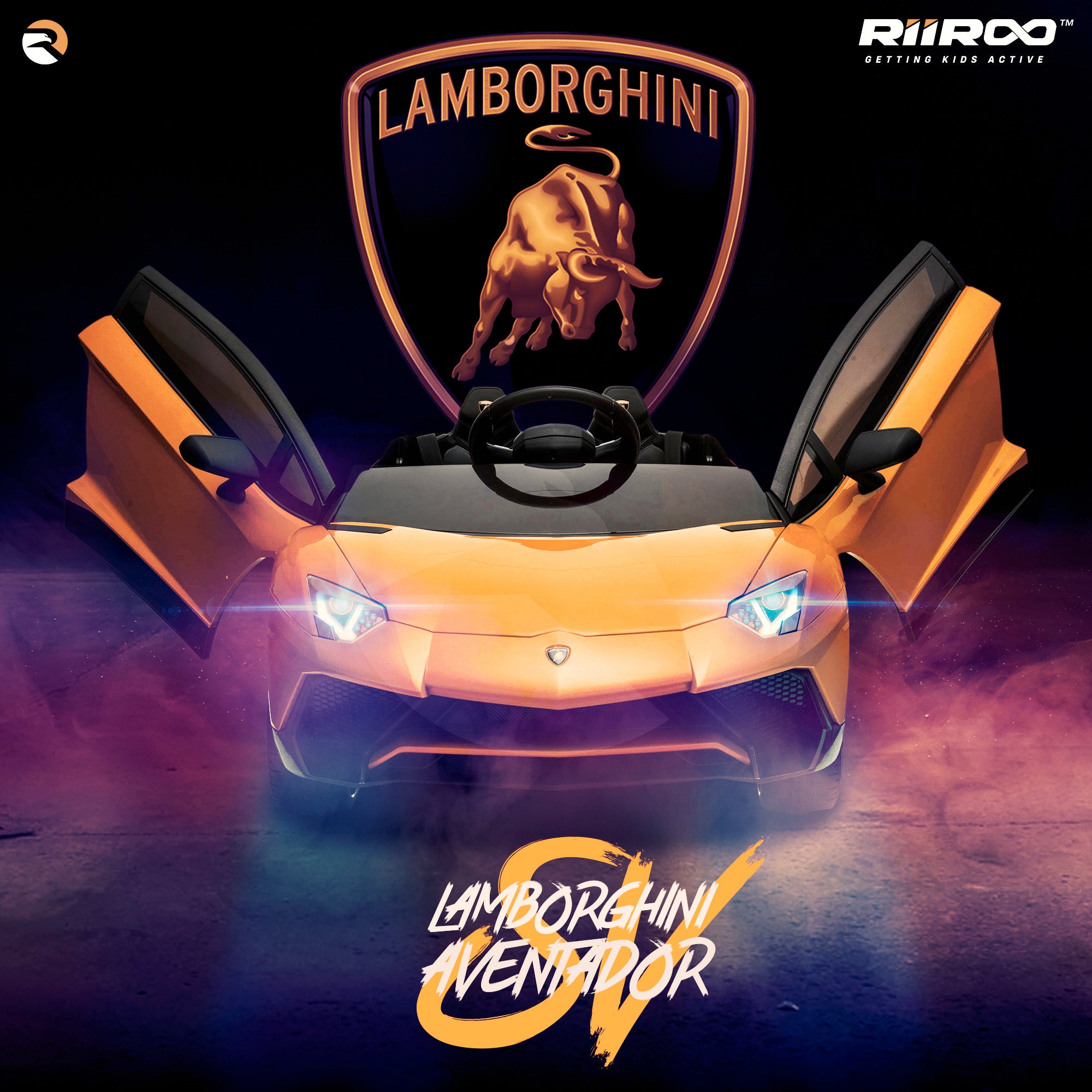 kids lamborghini aventador sv wall opt 12v electric ride on car leather seat soft eva tyres