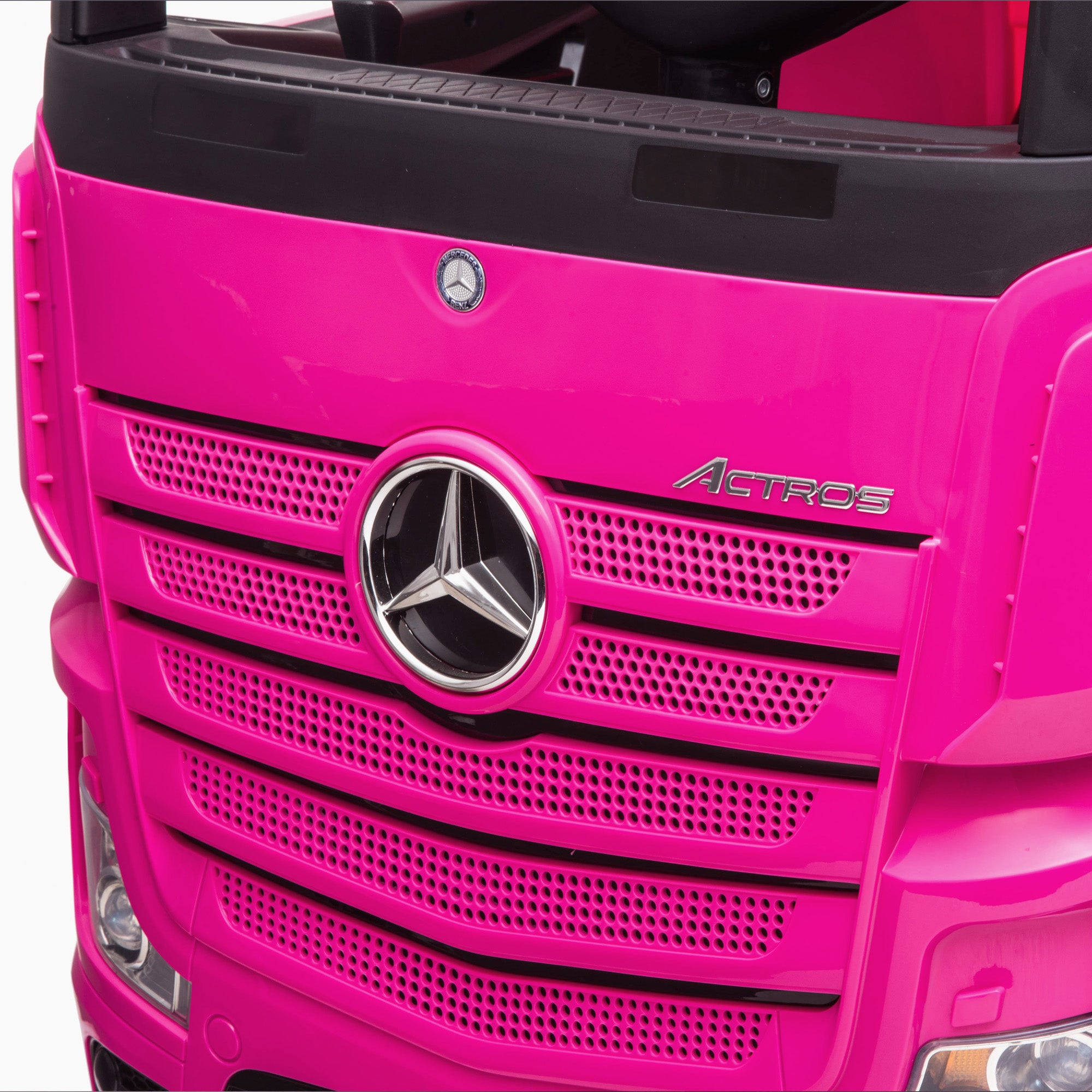 kids mercedes actros licensed ride on electric truck battery operated power wheels with parental remote control main badges close up benz 24v 4wd