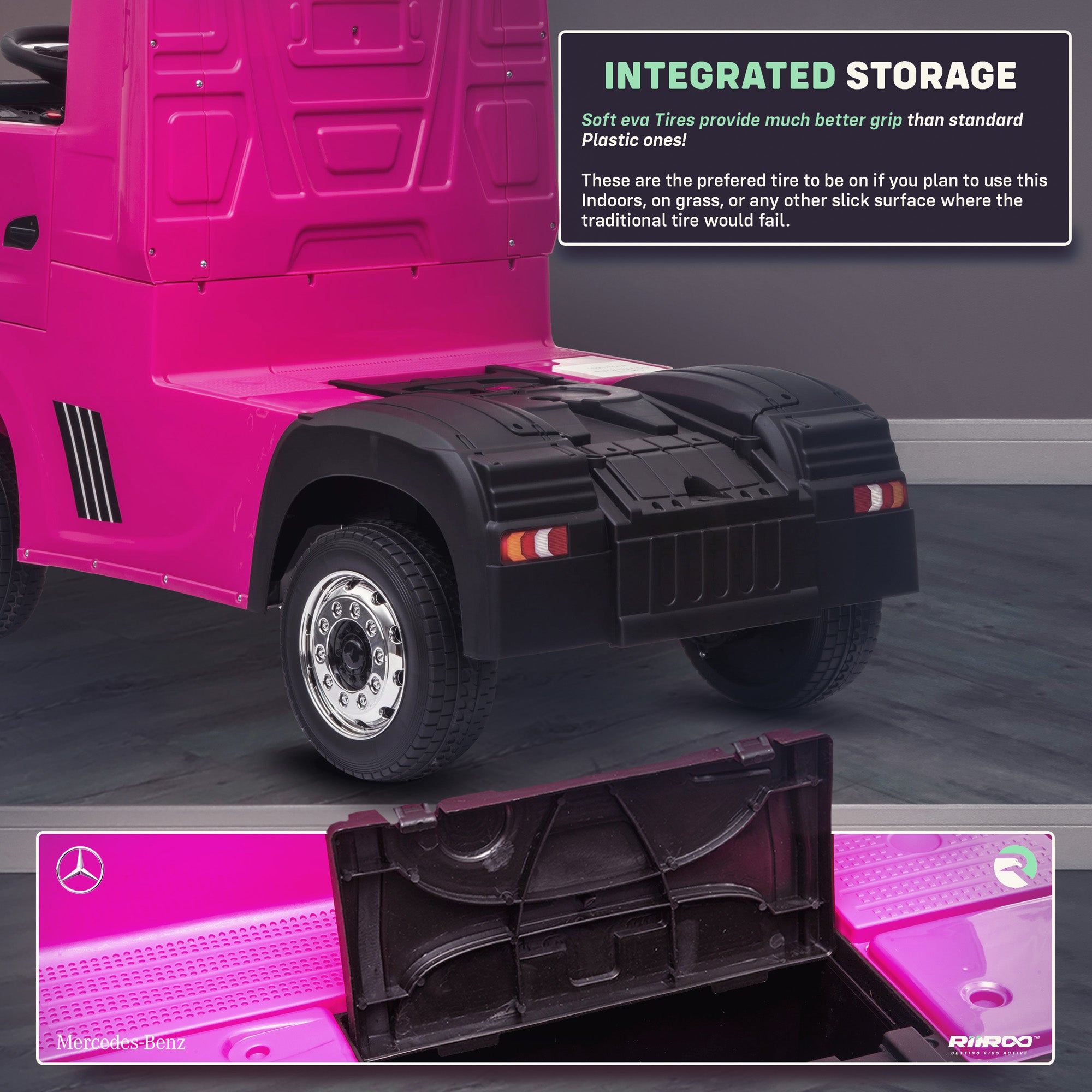 kids mercedes actros licensed ride on electric truck battery operated power wheels with parental remote control main working storage benz 24v 4wd