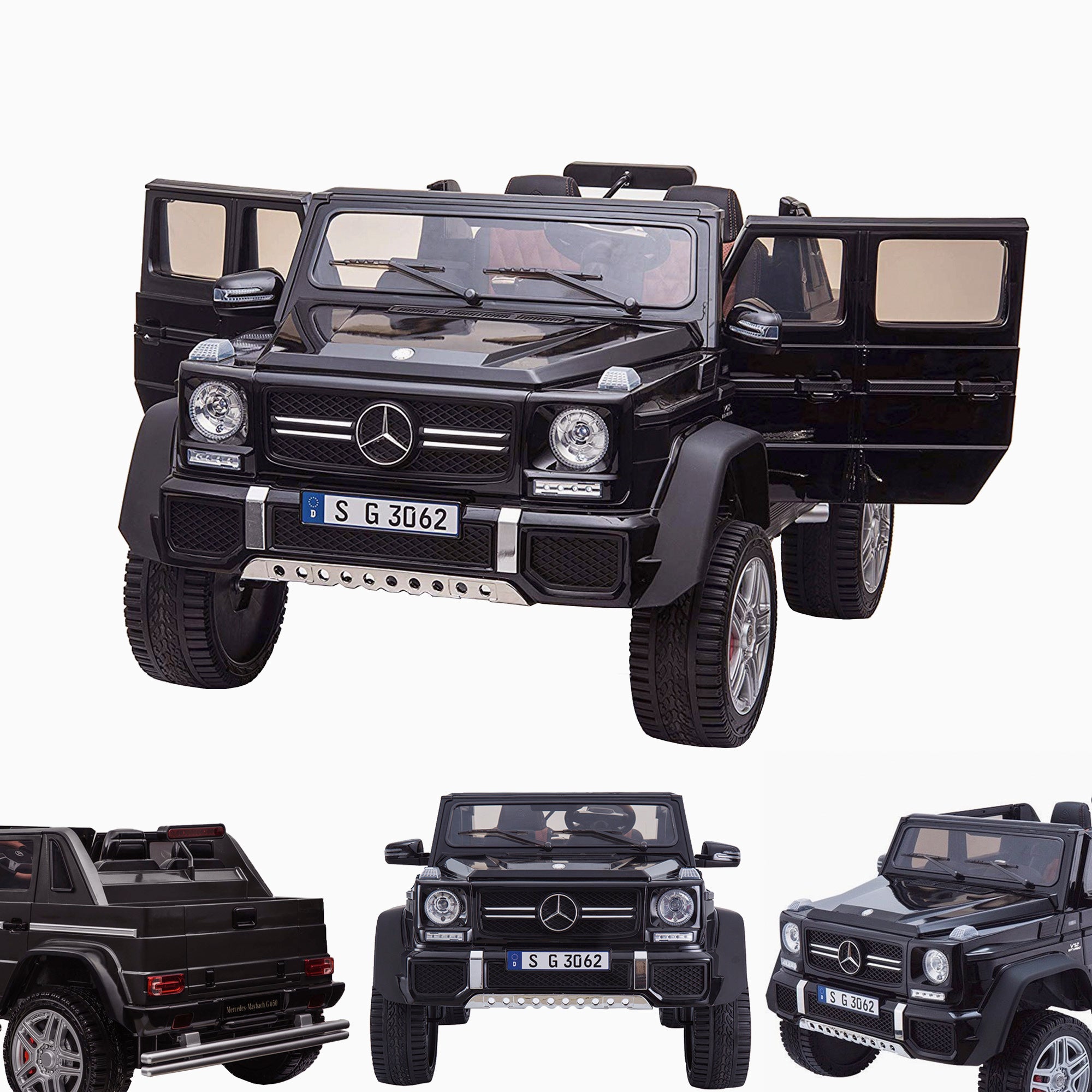 kids mercedes g650 electric ride on car battery parental remote control car 24v black Black licensed amg