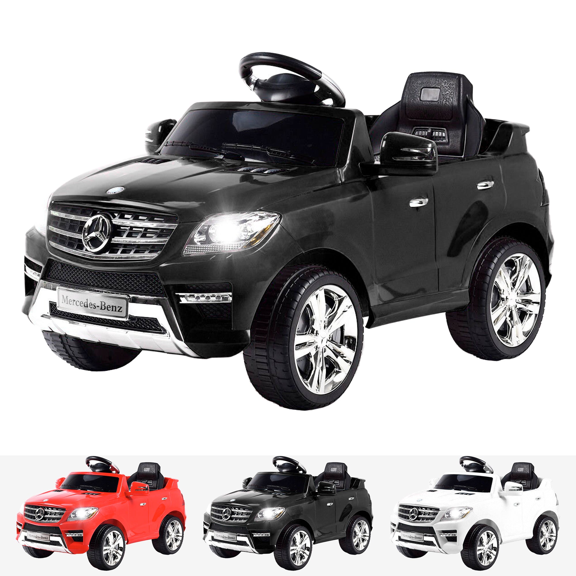 kids mercedes ml350 licensed electric ride on car black Black 4matic