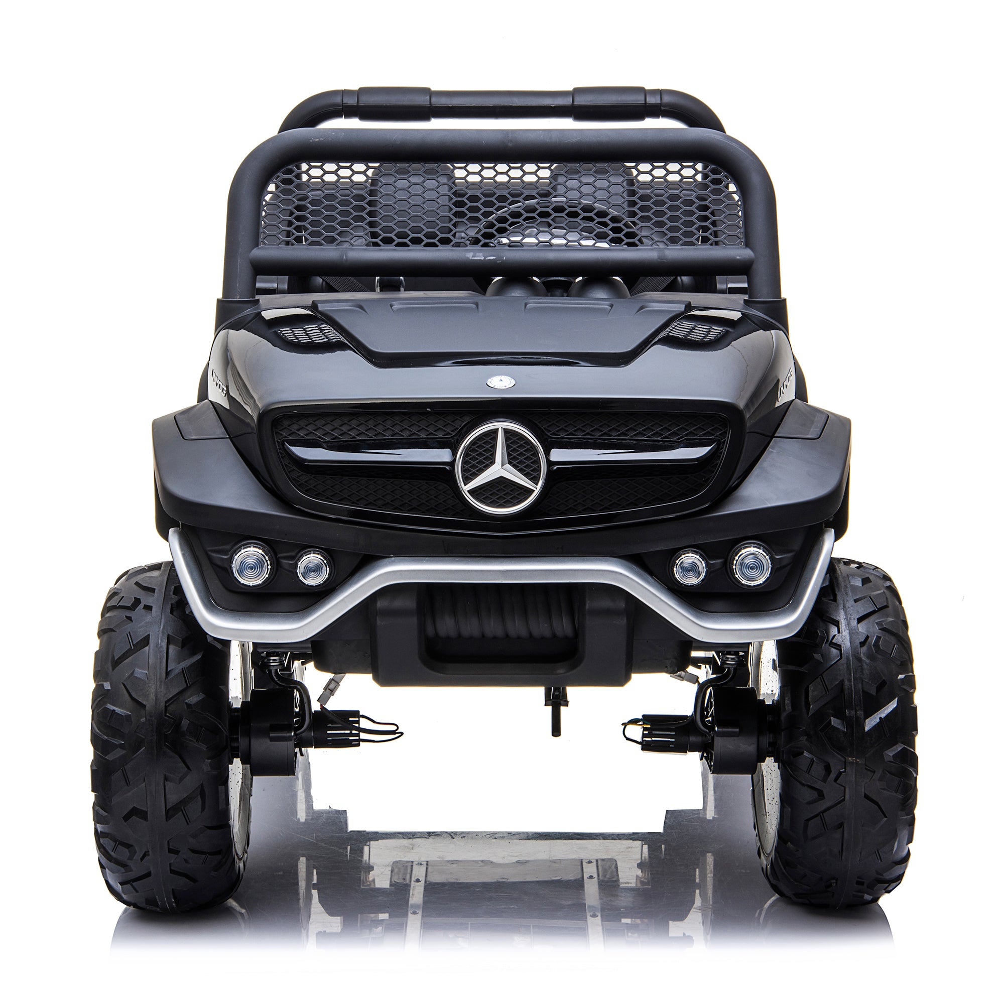 kids mercedes unimog licensed electric ride on car black benz utv atv buggy 12v 4wd