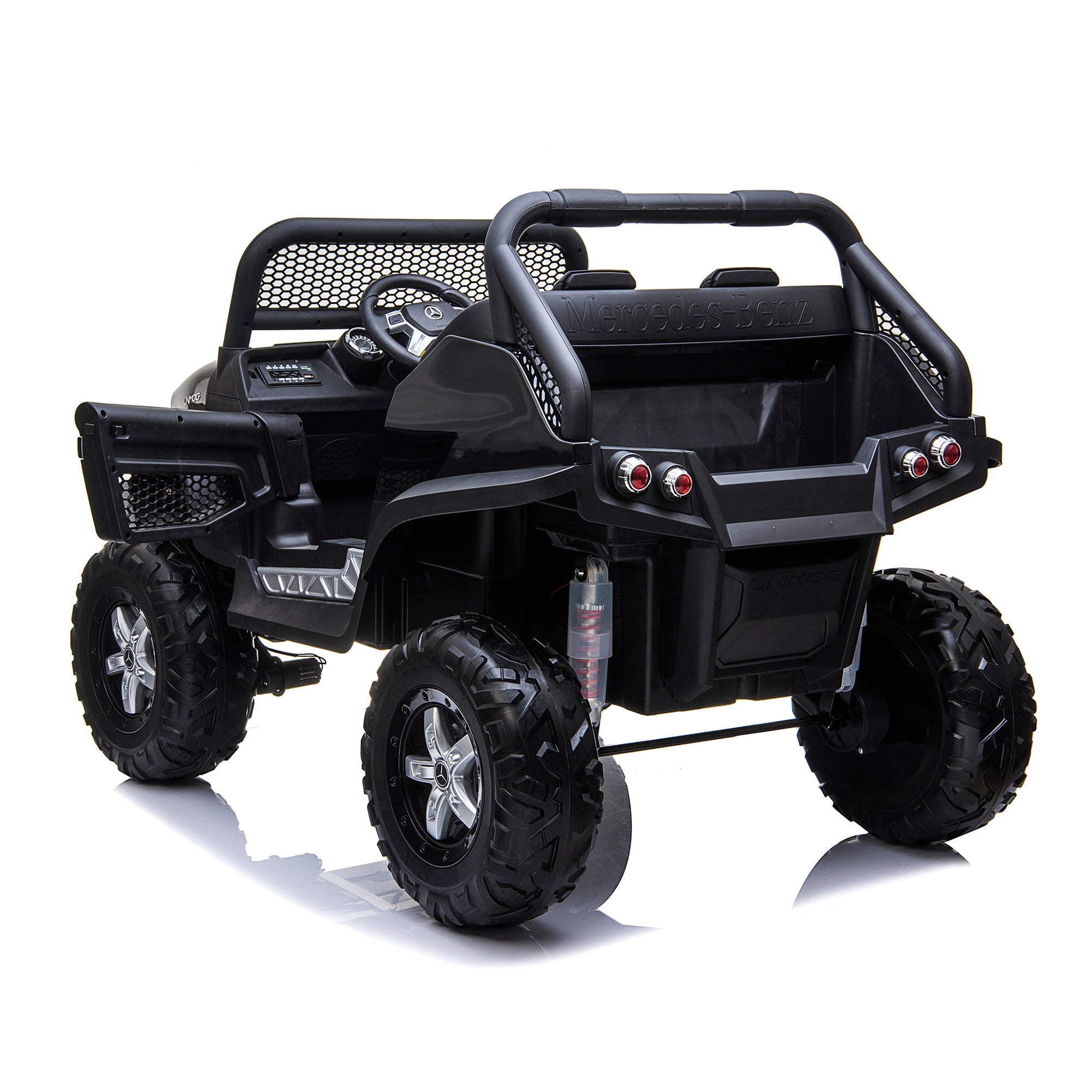 kids mercedes unimog licensed electric ride on car black 11 benz utv atv buggy 12v 4wd
