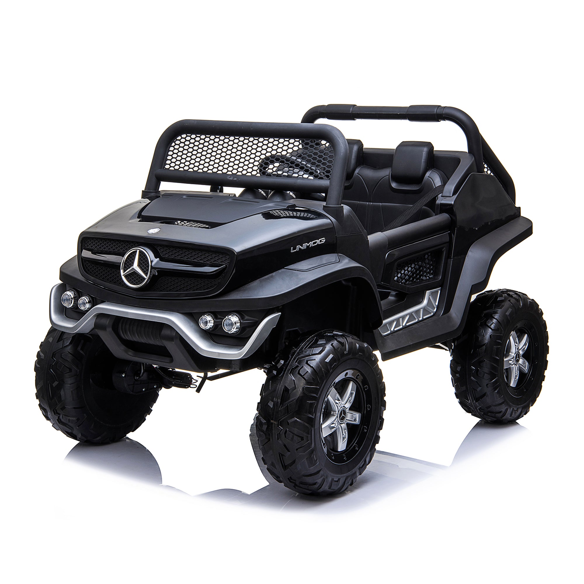 kids mercedes unimog licensed electric ride on car black benz utv atv buggy 12v 4wd