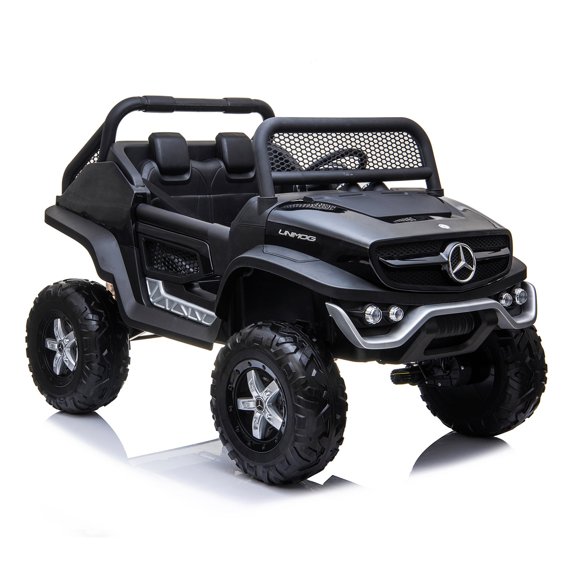 kids mercedes unimog licensed electric ride on car black benz utv atv buggy 12v 4wd