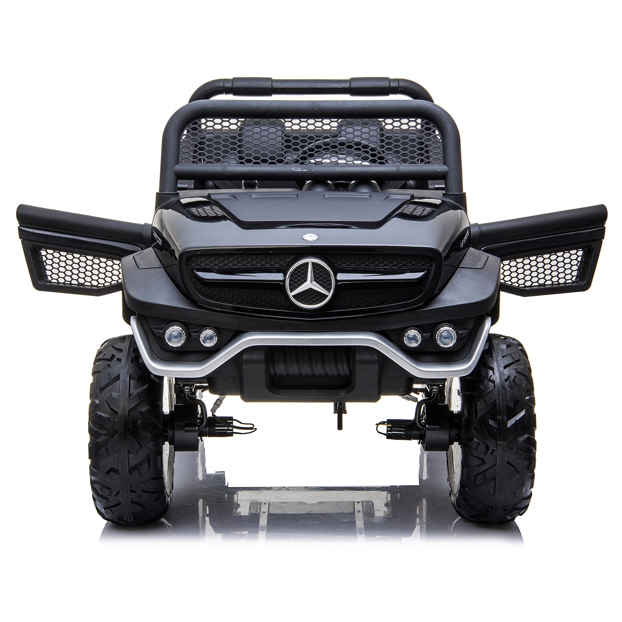 kids mercedes unimog licensed electric ride on car black benz utv atv buggy 12v 4wd
