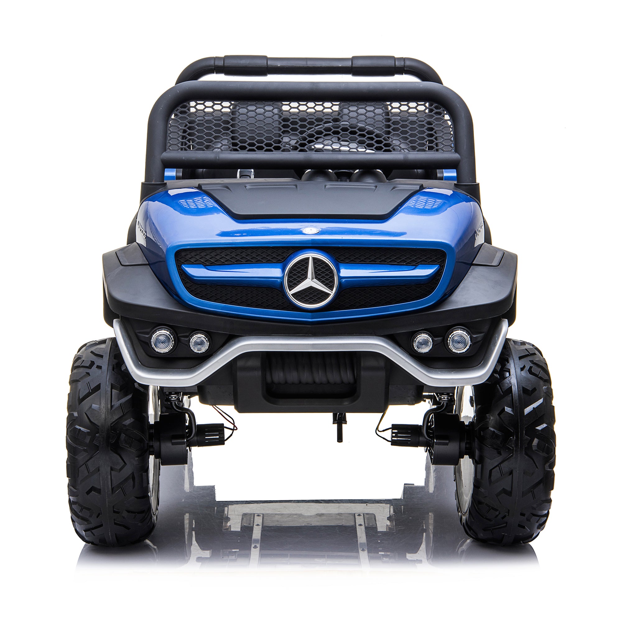 kids mercedes unimog licensed electric ride on car blue benz utv atv buggy 12v 4wd