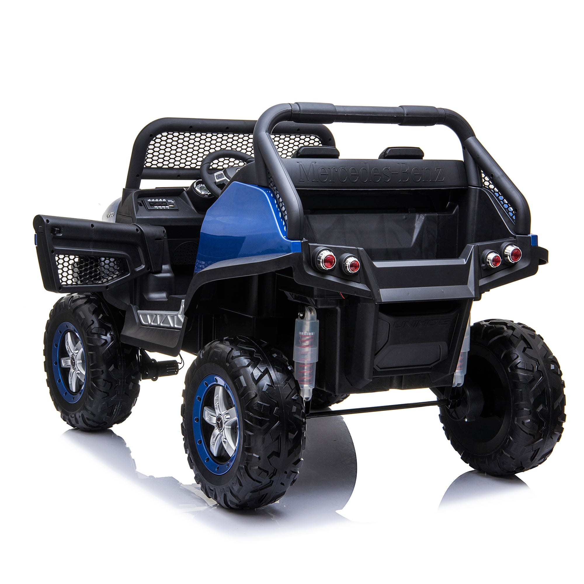 kids mercedes unimog licensed electric ride on car blue 10 benz utv atv buggy 12v 4wd