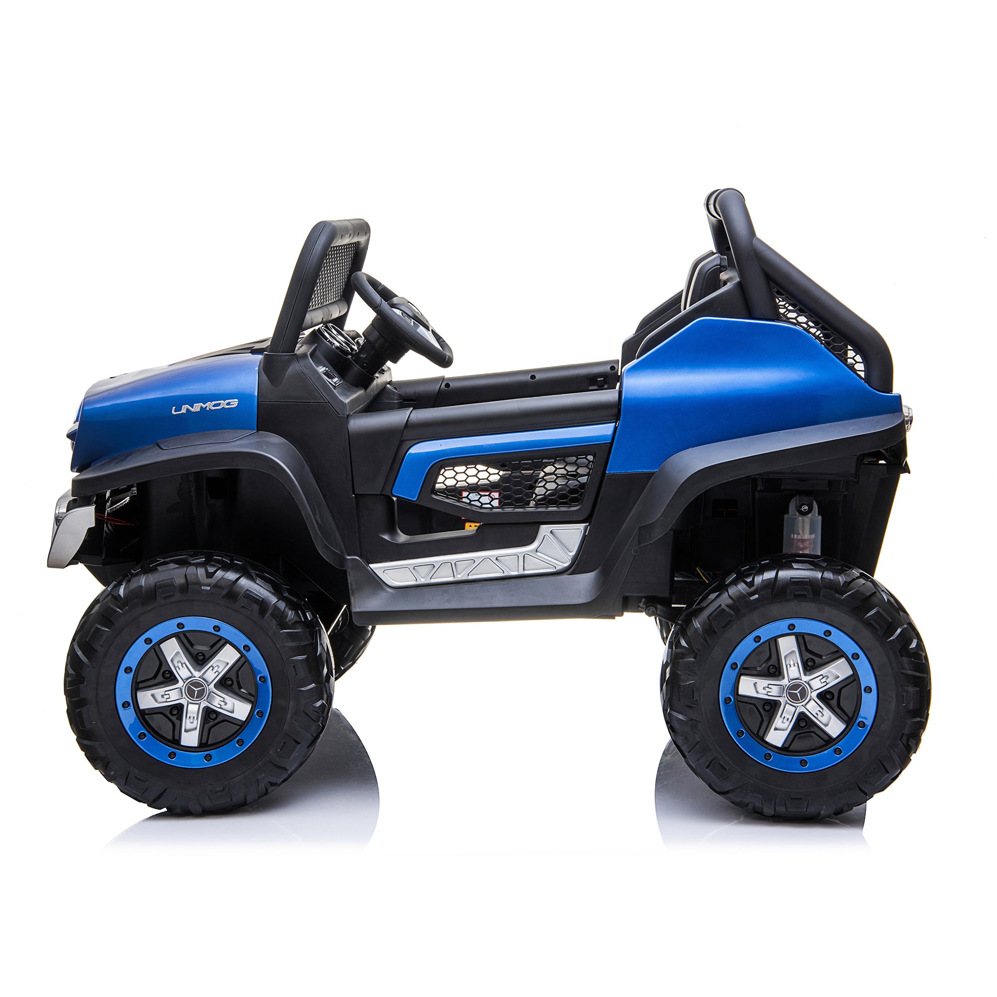 kids mercedes unimog licensed electric ride on car blue benz utv atv buggy 12v 4wd