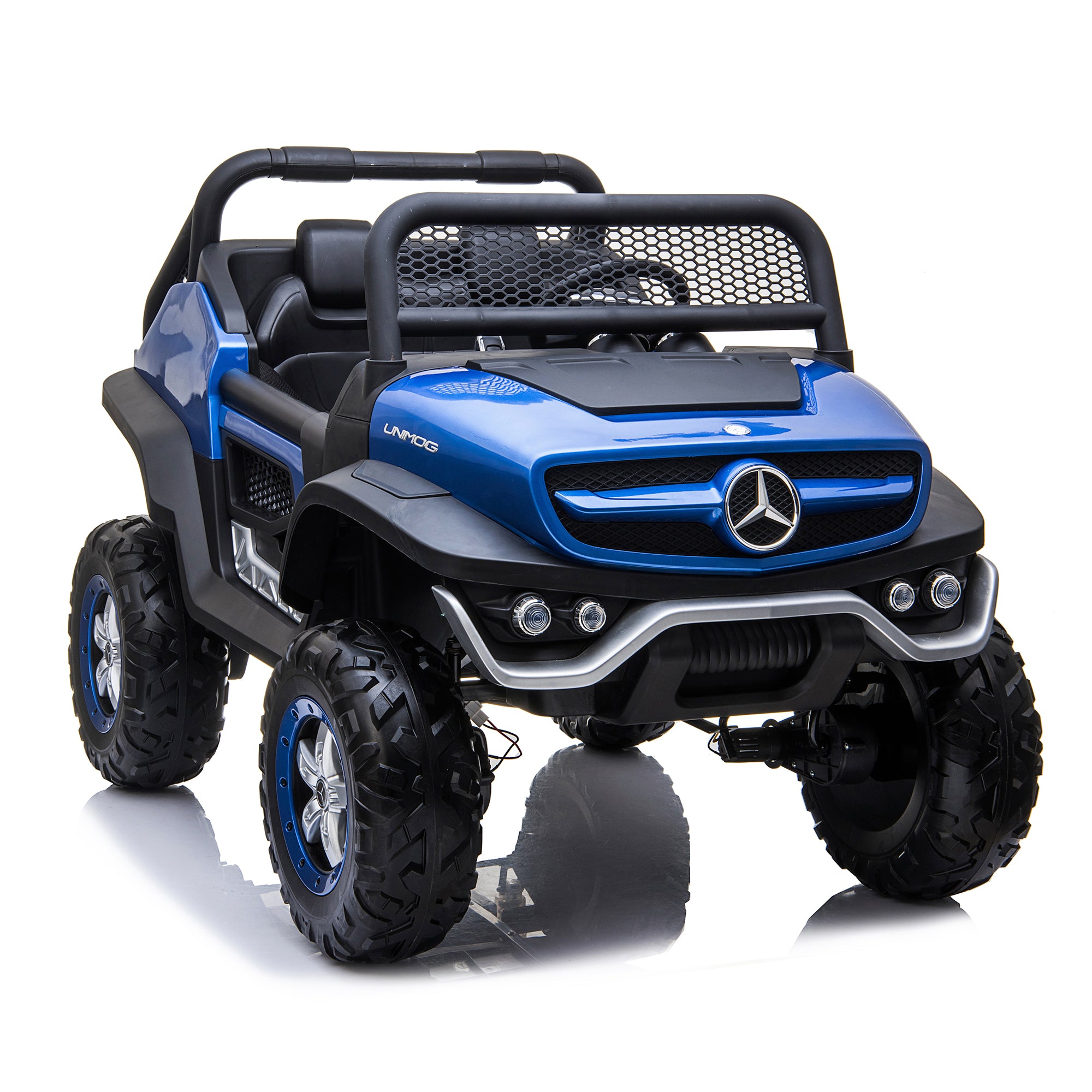 kids mercedes unimog licensed electric ride on car blue benz utv atv buggy 12v 4wd