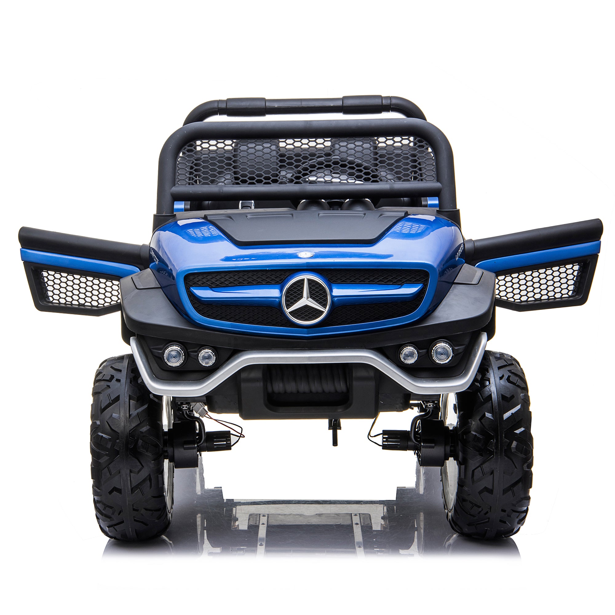 kids mercedes unimog licensed electric ride on car blue benz utv atv buggy 12v 4wd