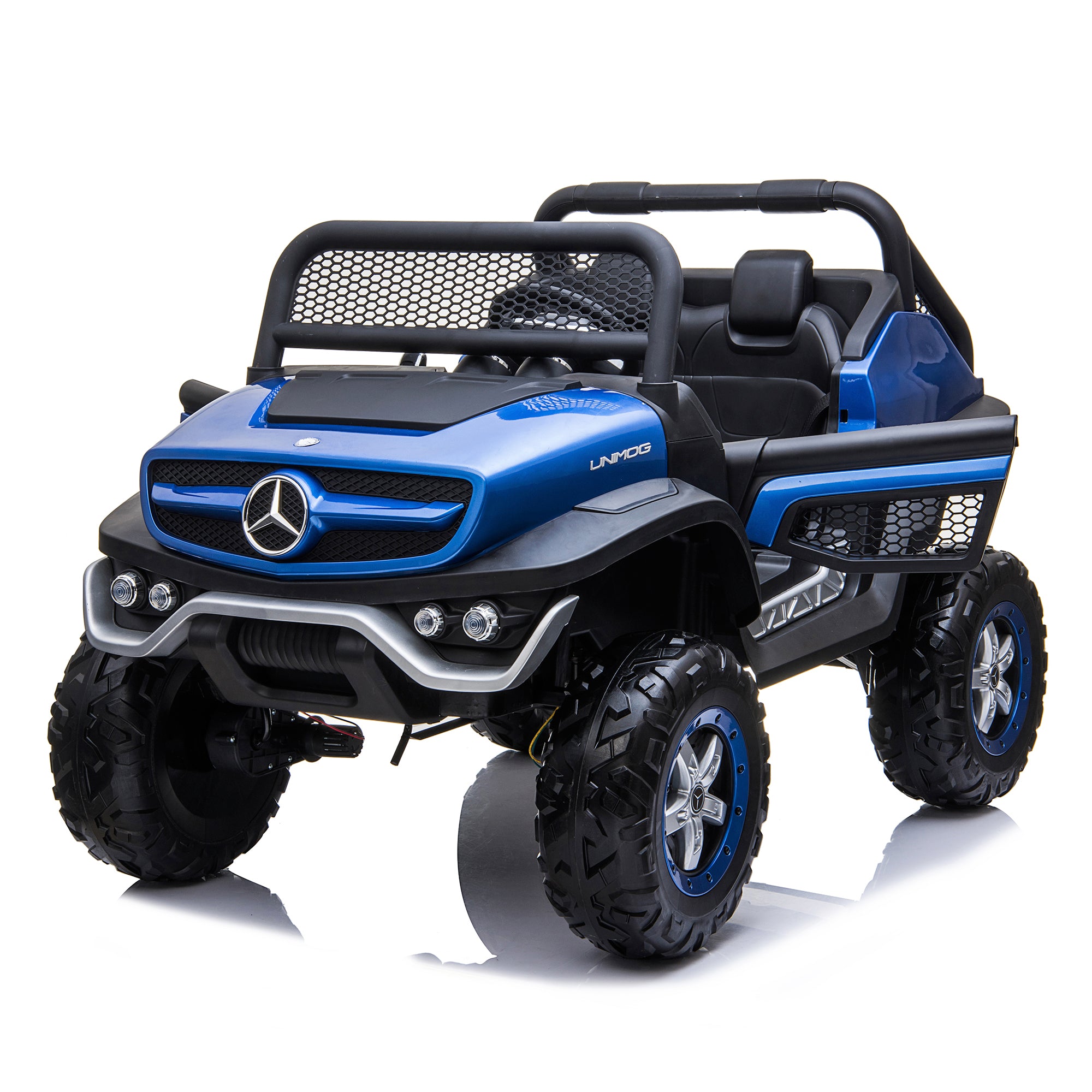 kids mercedes unimog licensed electric ride on car blue benz utv atv buggy 12v 4wd