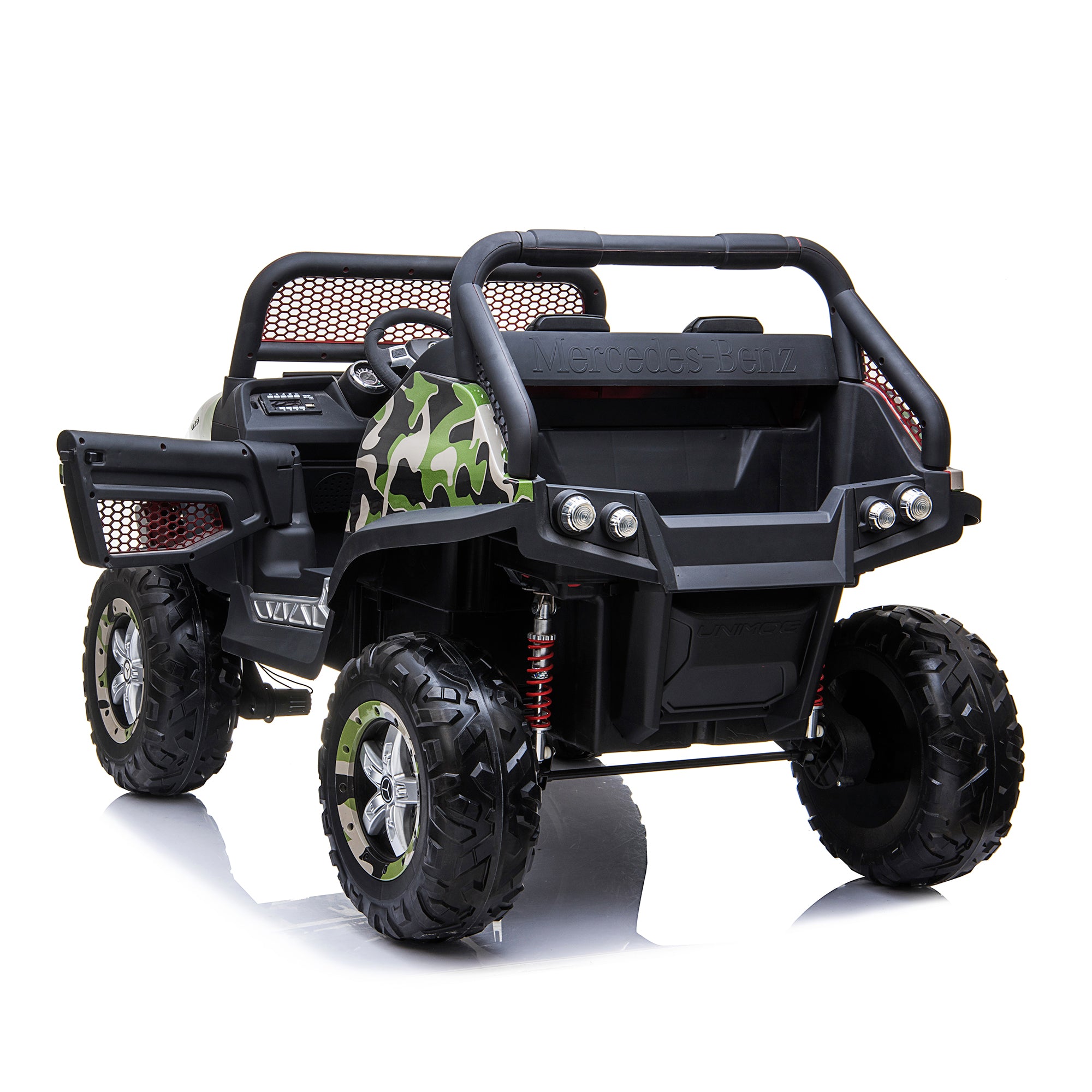kids mercedes unimog licensed electric ride on car camo benz utv atv buggy 12v 4wd