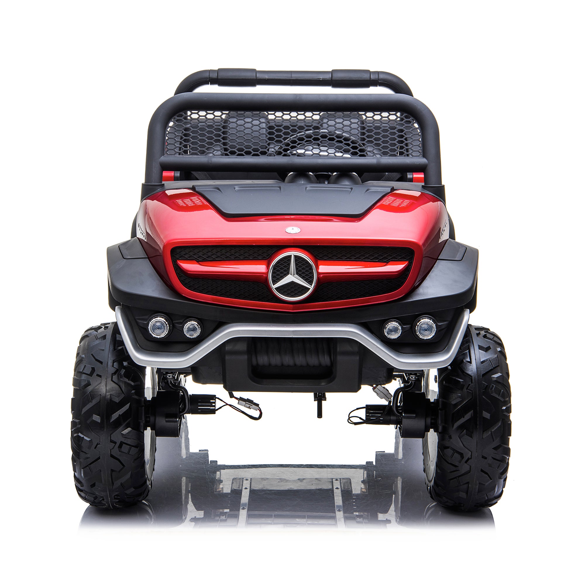 kids mercedes unimog licensed electric ride on car red benz utv atv buggy 12v 4wd