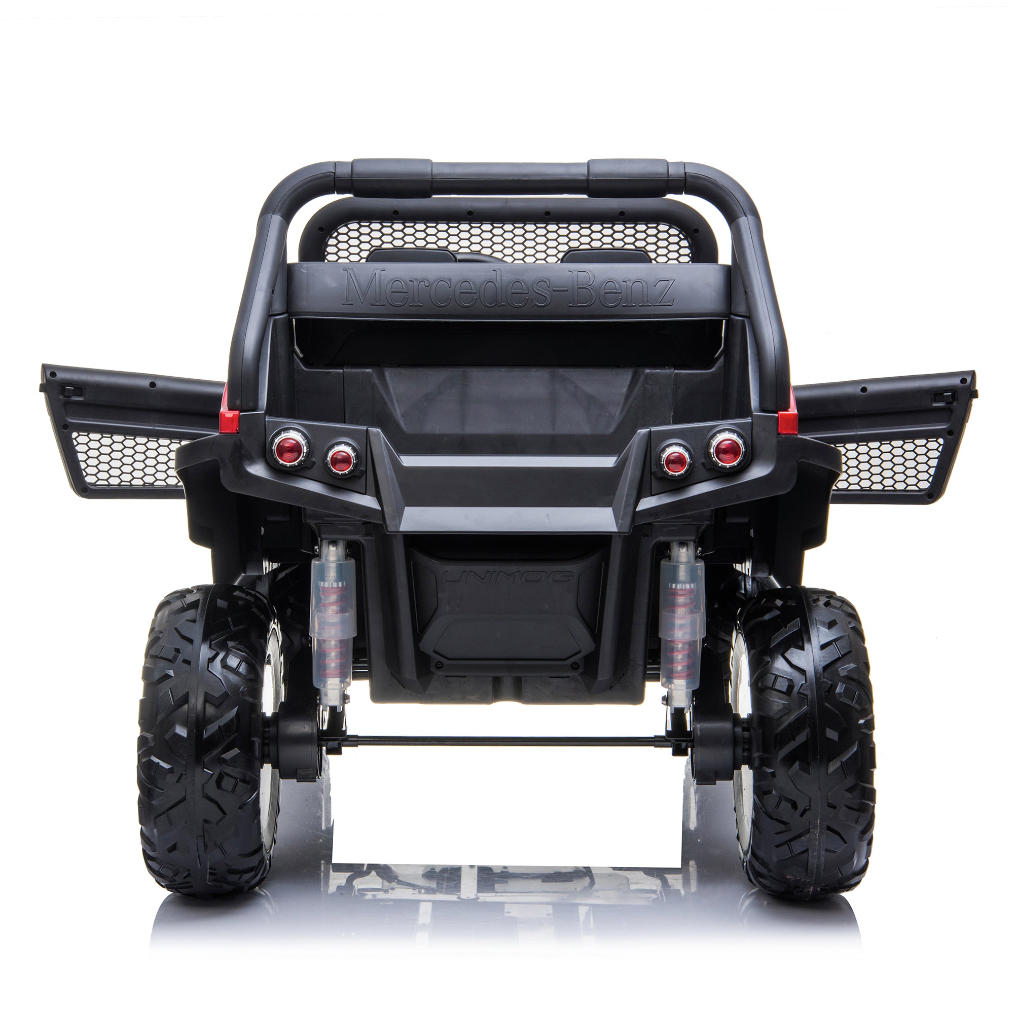 kids mercedes unimog licensed electric ride on car red 11 benz utv atv buggy 12v 4wd